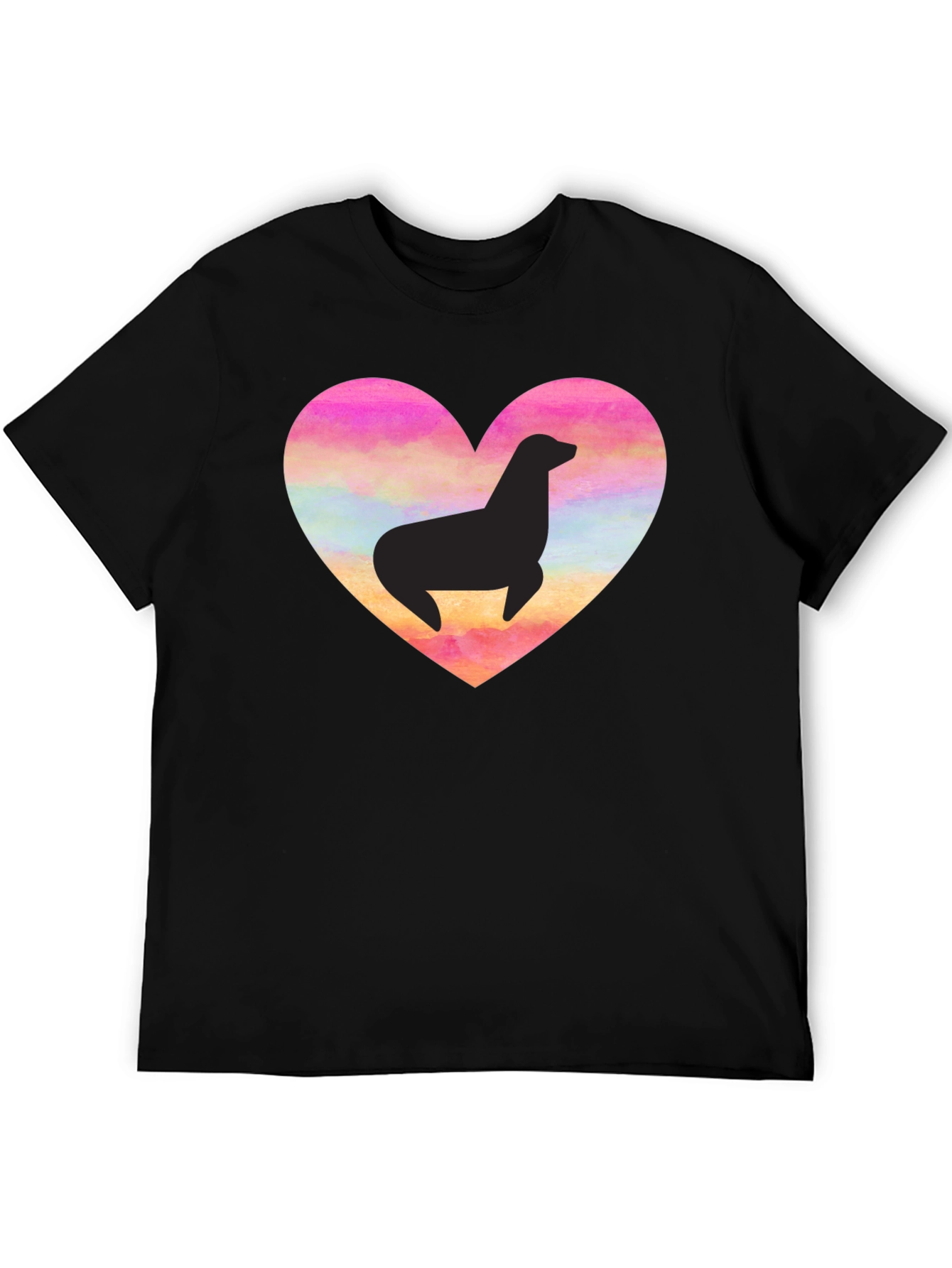 Seal Heart T-Shirt - Black Cotton Tee