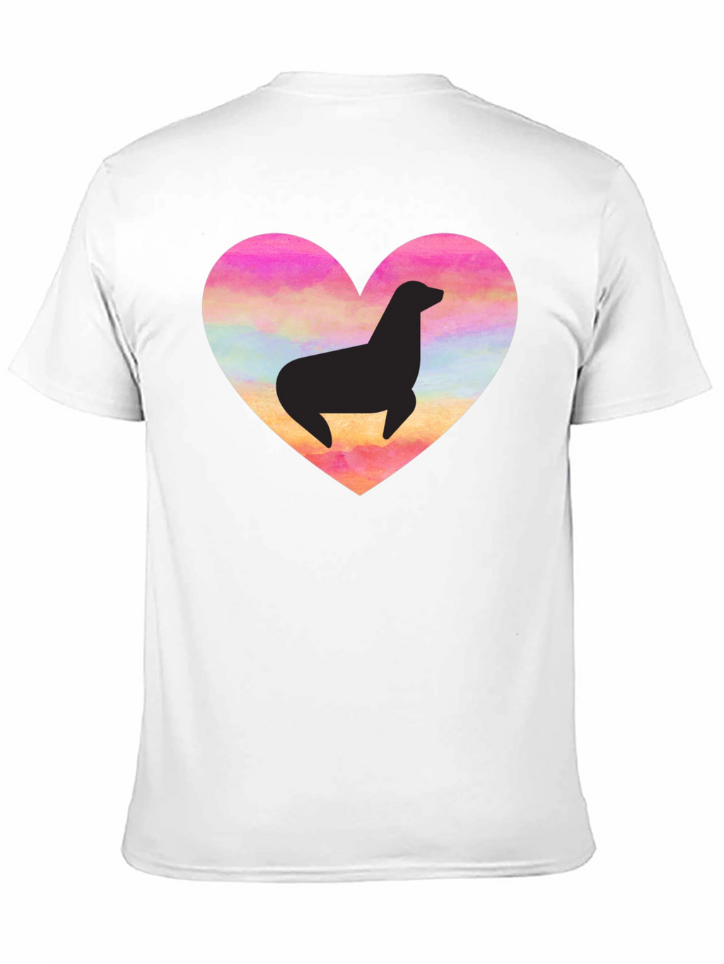Seal Heart T-Shirt - Black Cotton Tee