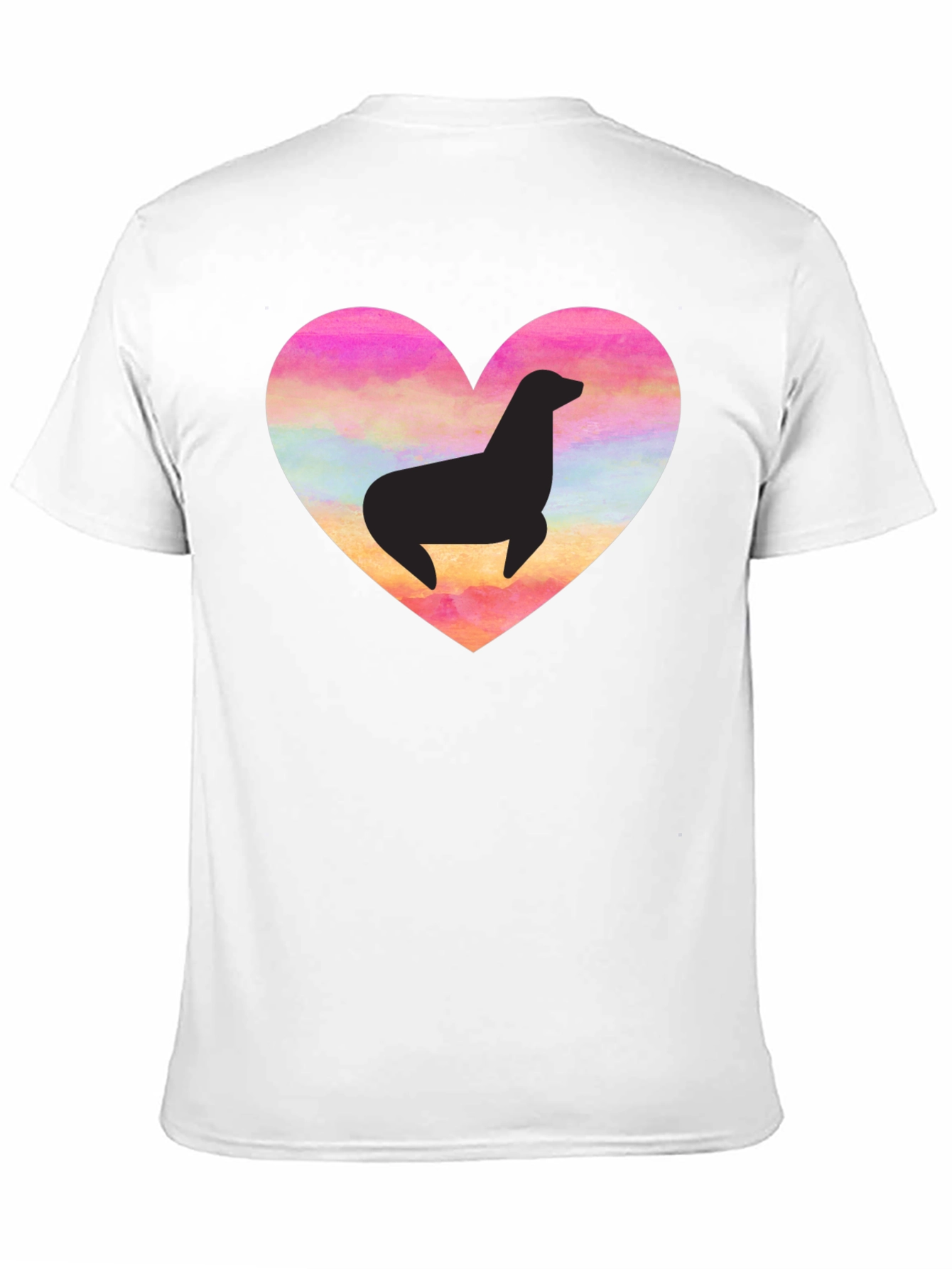 Seal Heart T-Shirt - Black Cotton Tee