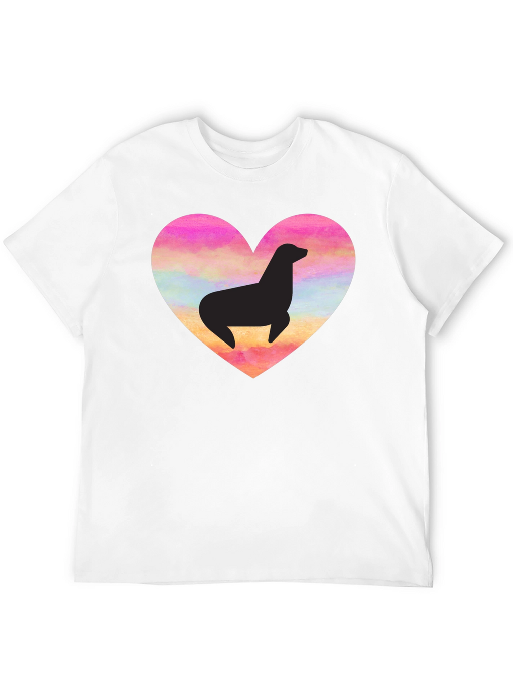 Seal Heart T-Shirt - Black Cotton Tee
