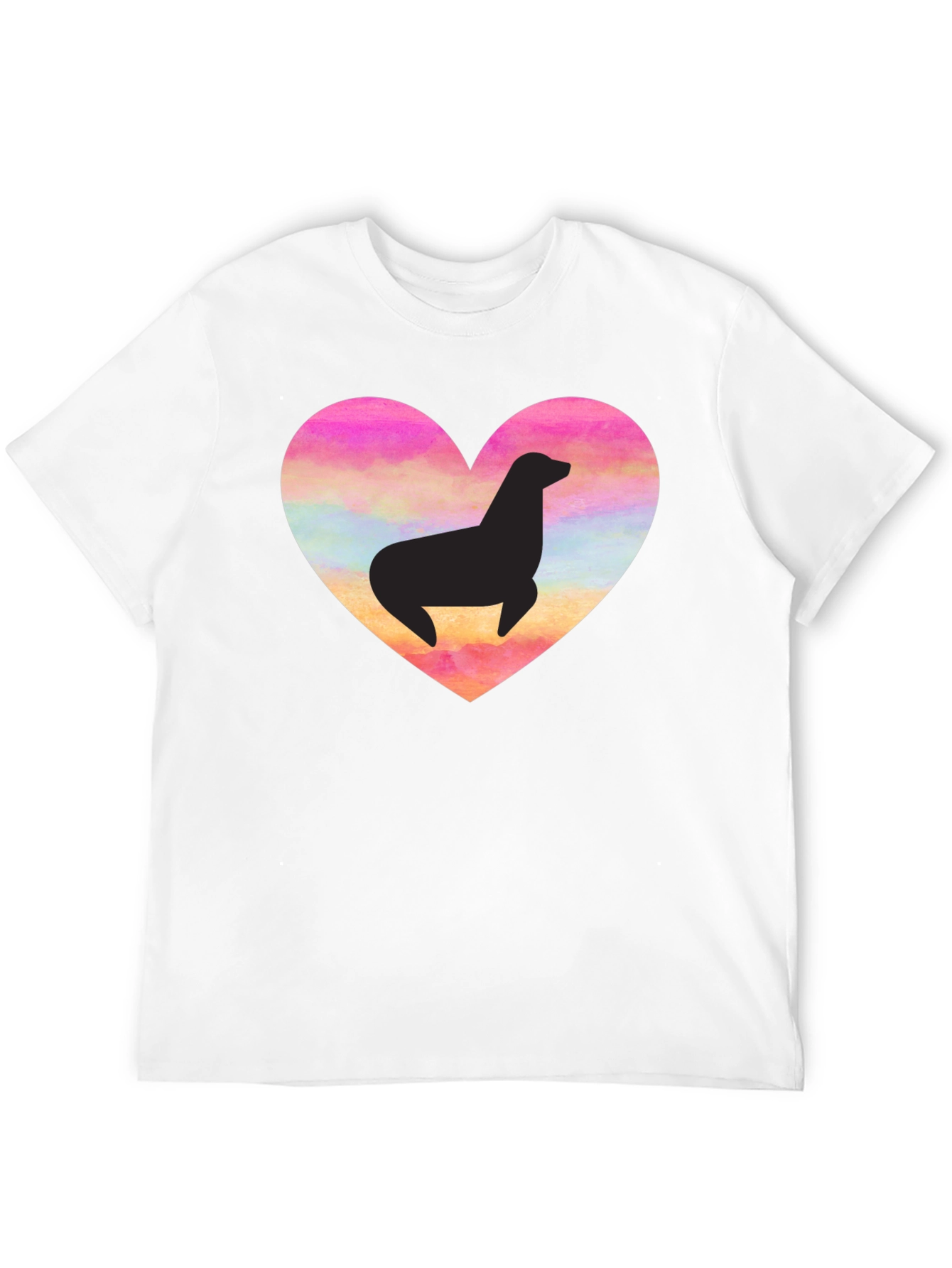 Seal Heart T-Shirt - Black Cotton Tee