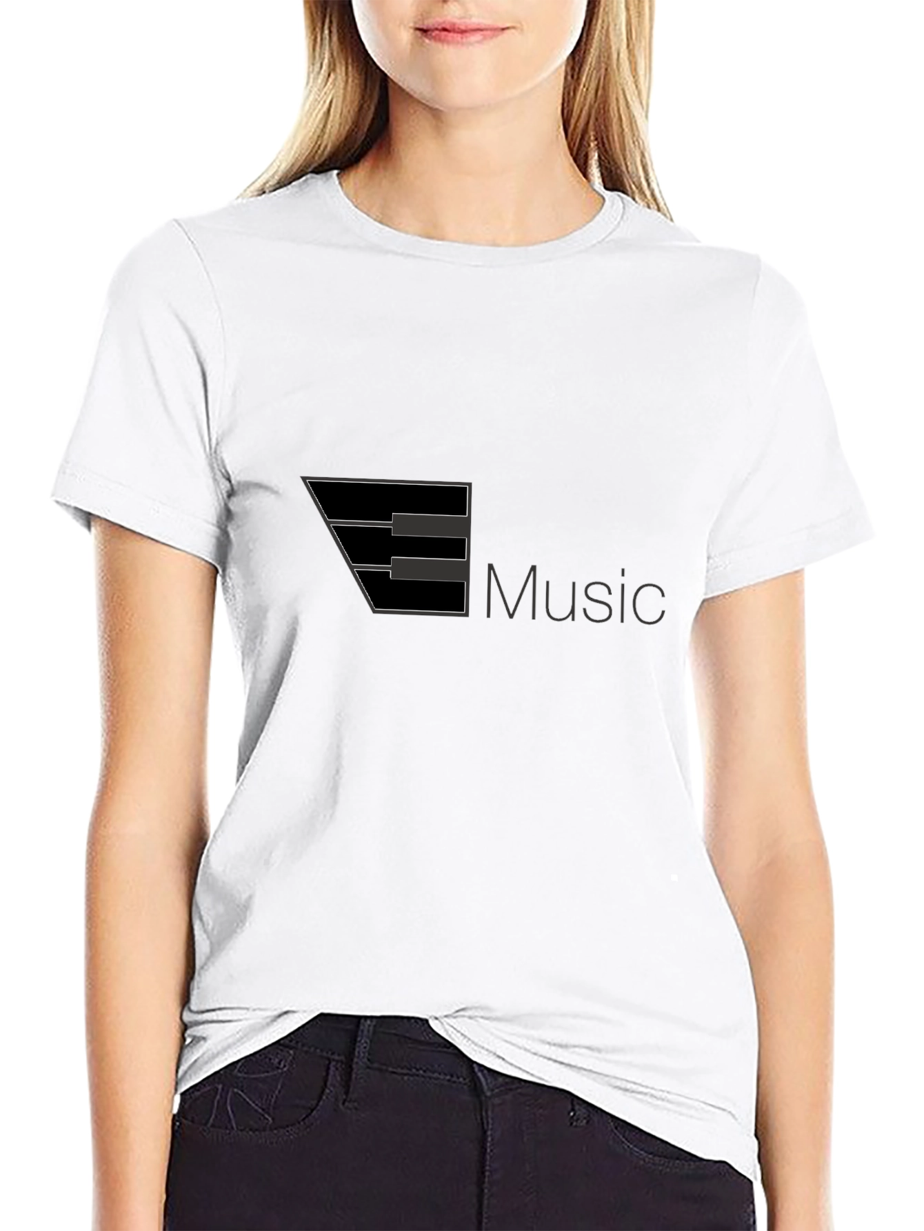 Music Keyboard Graphic Black T-Shirt