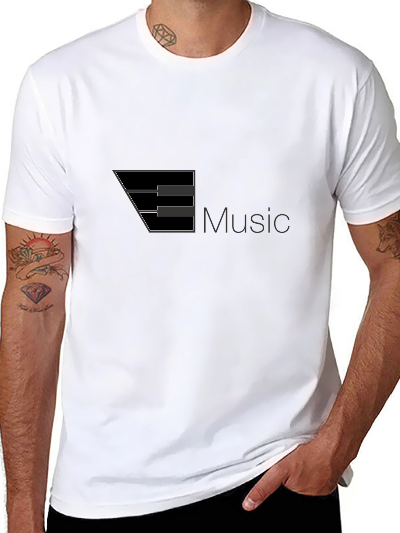 Music Keyboard Graphic Black T-Shirt
