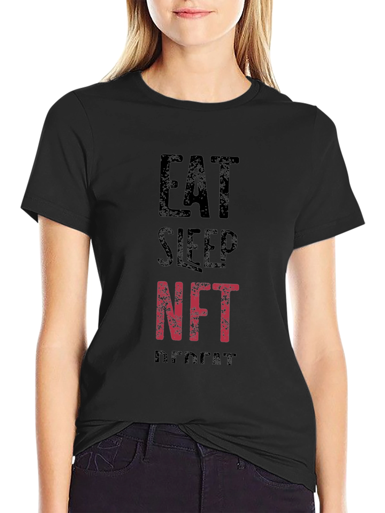 Eat Sleep NFT Repeat Black T-Shirt