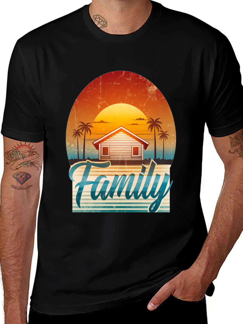 Family Vacation Sunset Graphic Tee