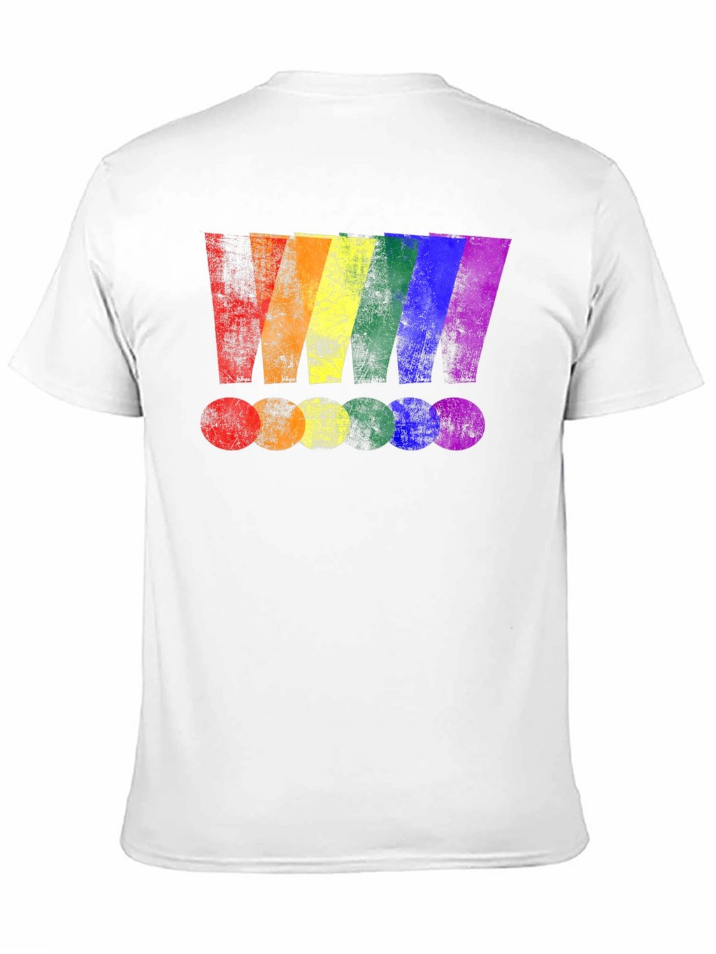 Rainbow Stripe Graphic Print Black T-Shirt