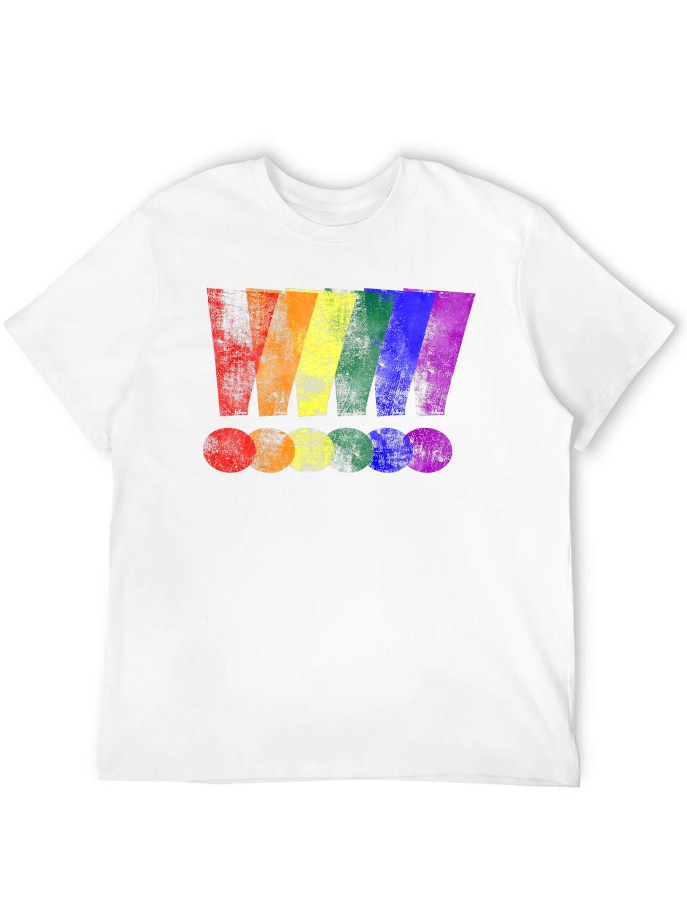Rainbow Stripe Graphic Print Black T-Shirt