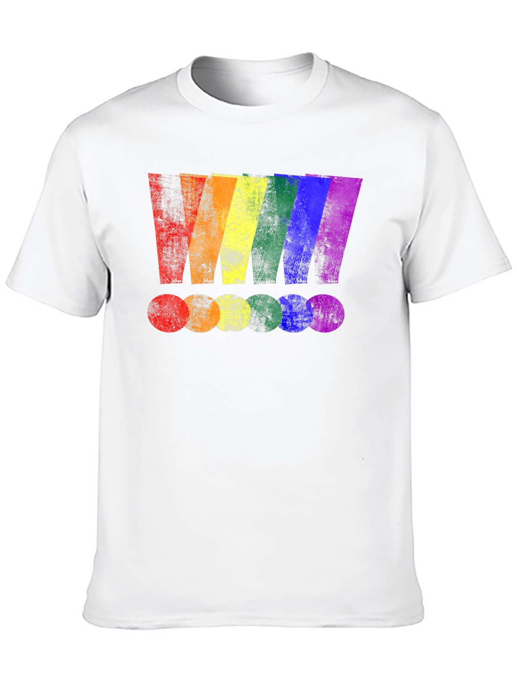 Rainbow Stripe Graphic Print Black T-Shirt