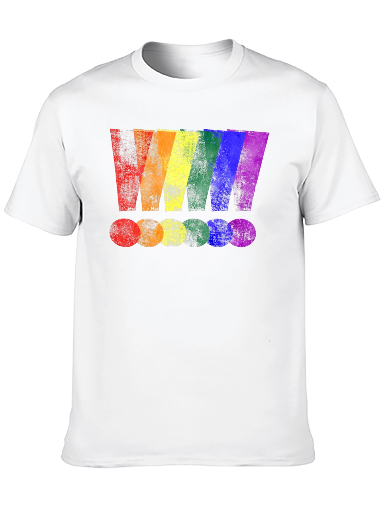 Rainbow Stripe Graphic Print Black T-Shirt