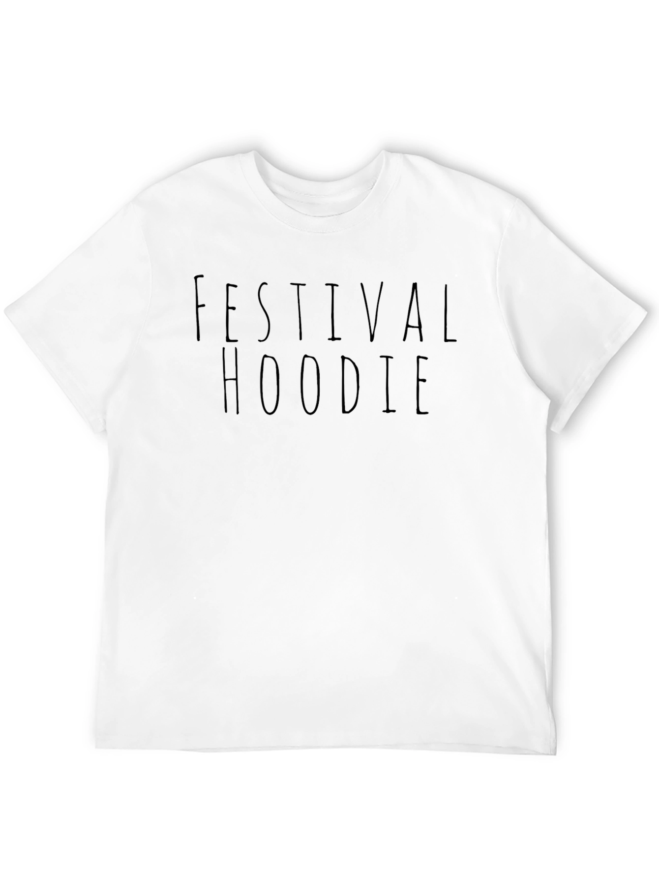 Festival Hoodie Graphic Tee - Mens Black T-Shirt