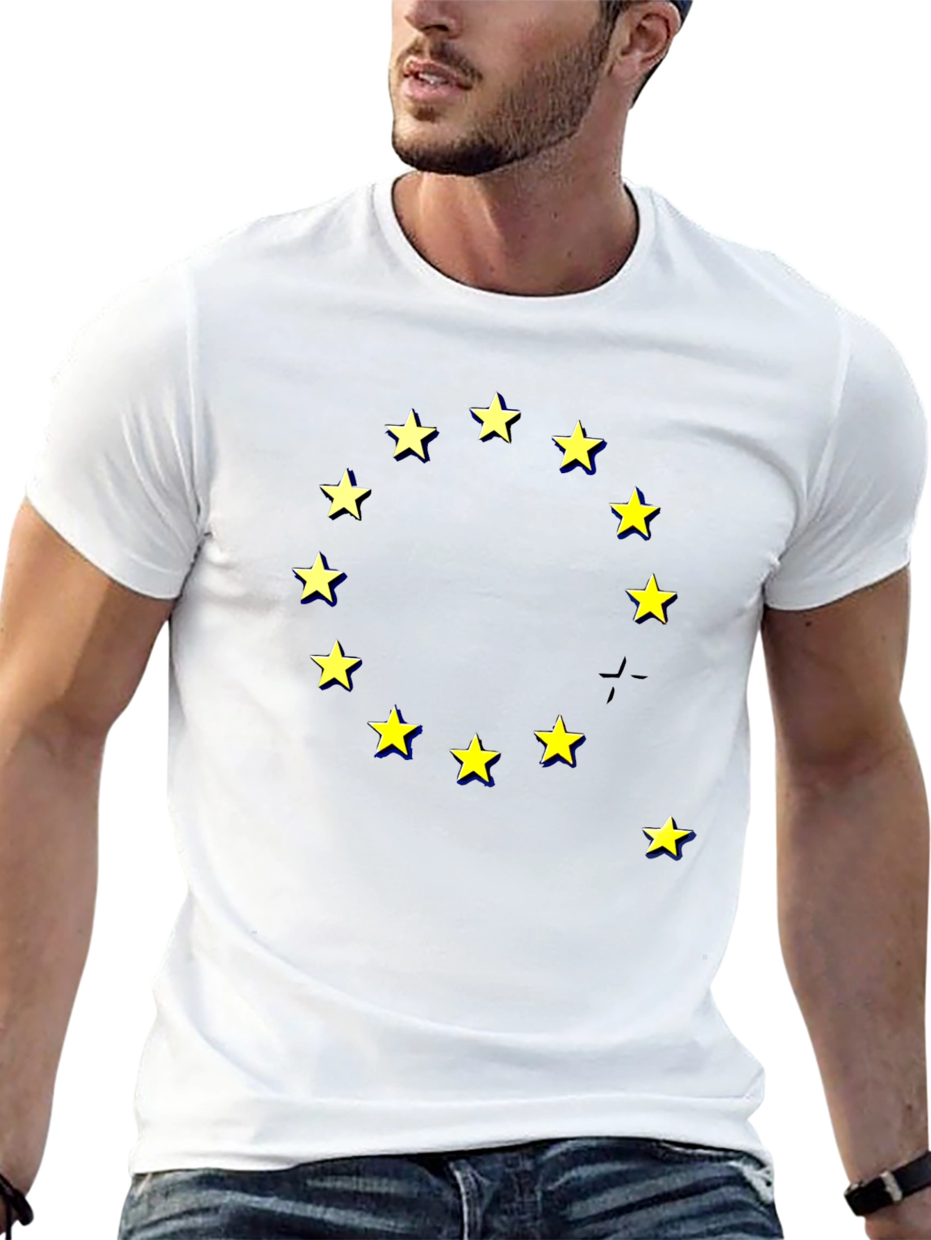 EU Stars Graphic Black T-Shirt