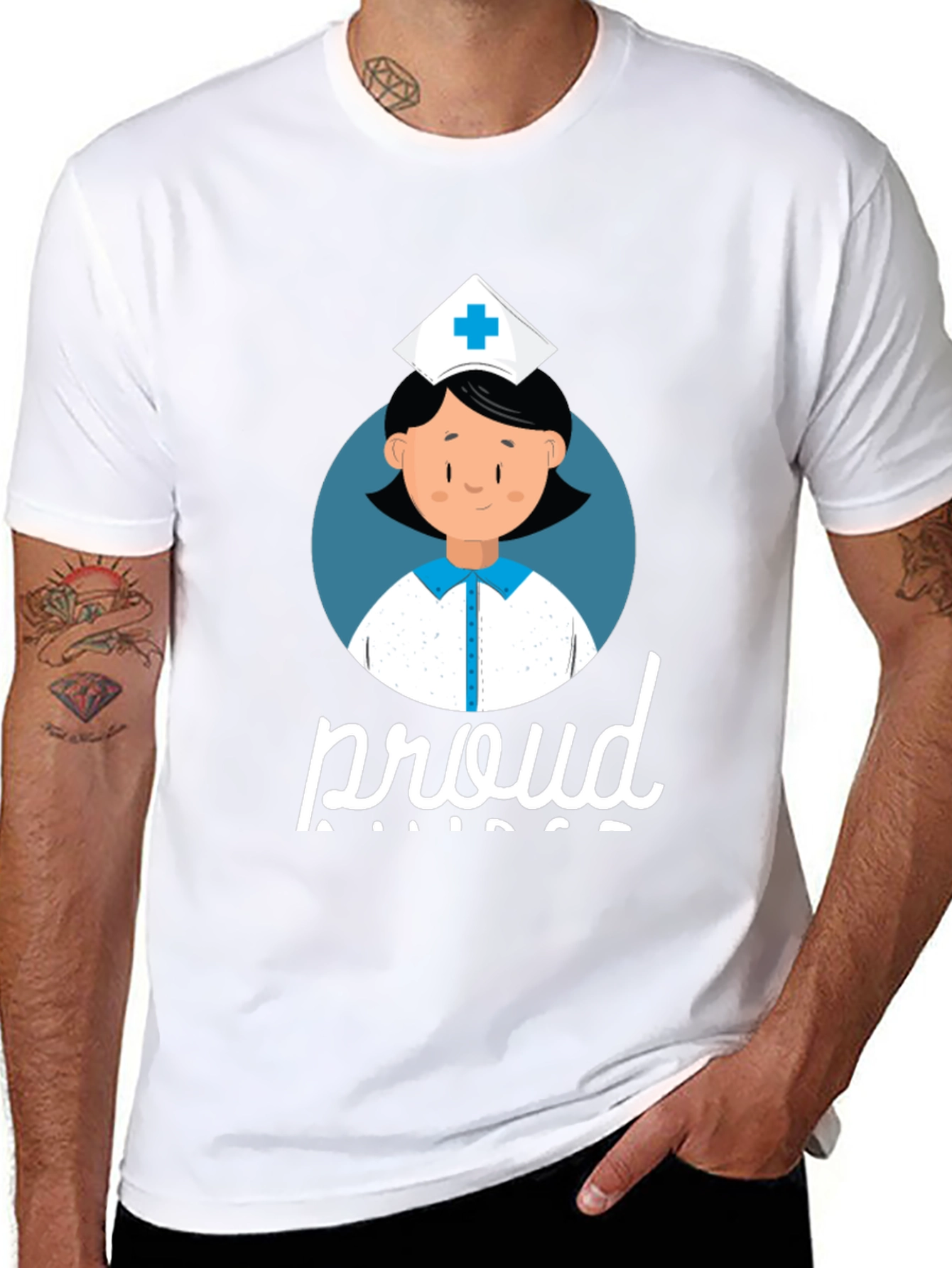 Proud Nurse T-Shirt - Black Cotton Tee