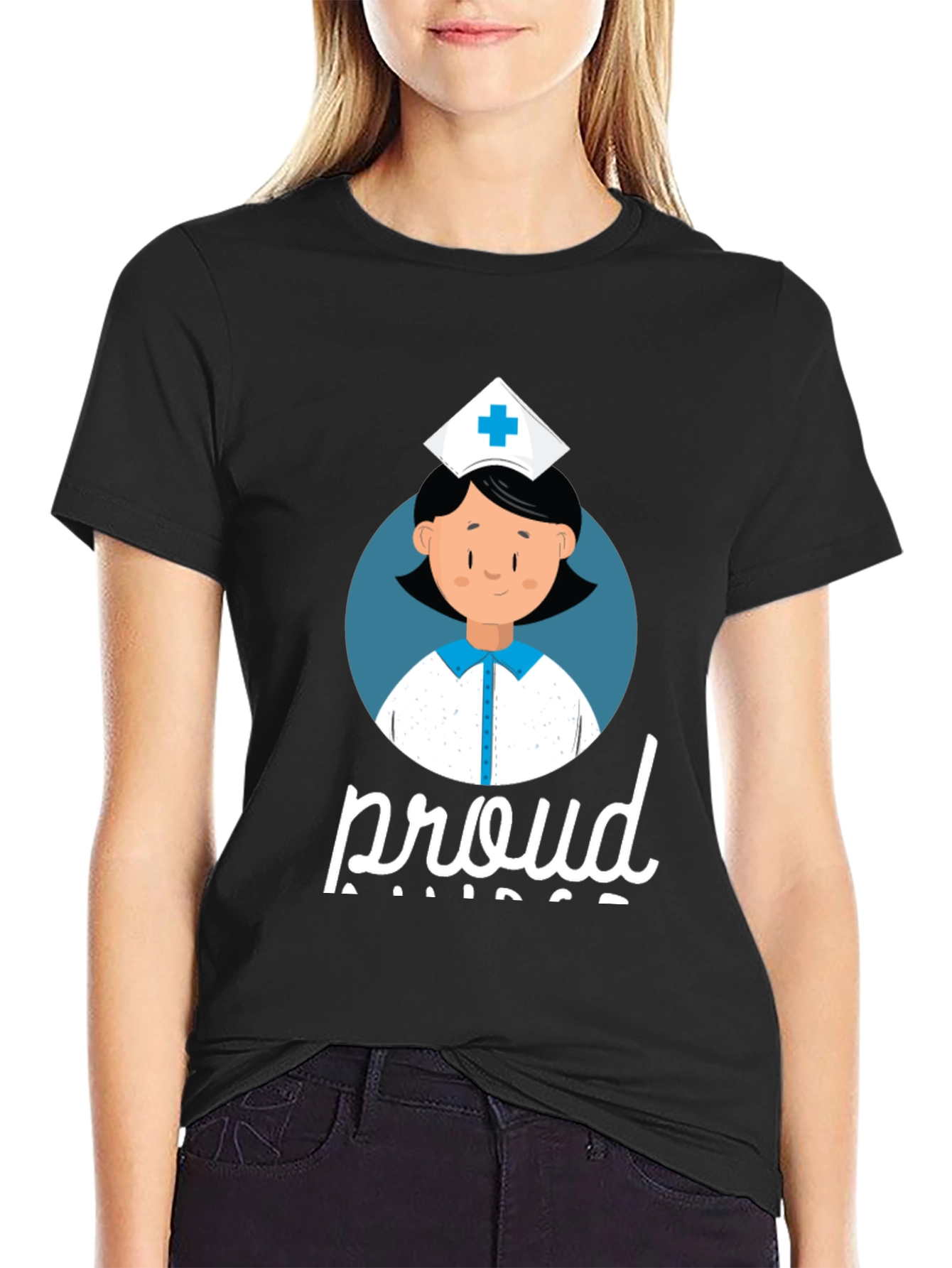 Proud Nurse T-Shirt - Black Cotton Tee