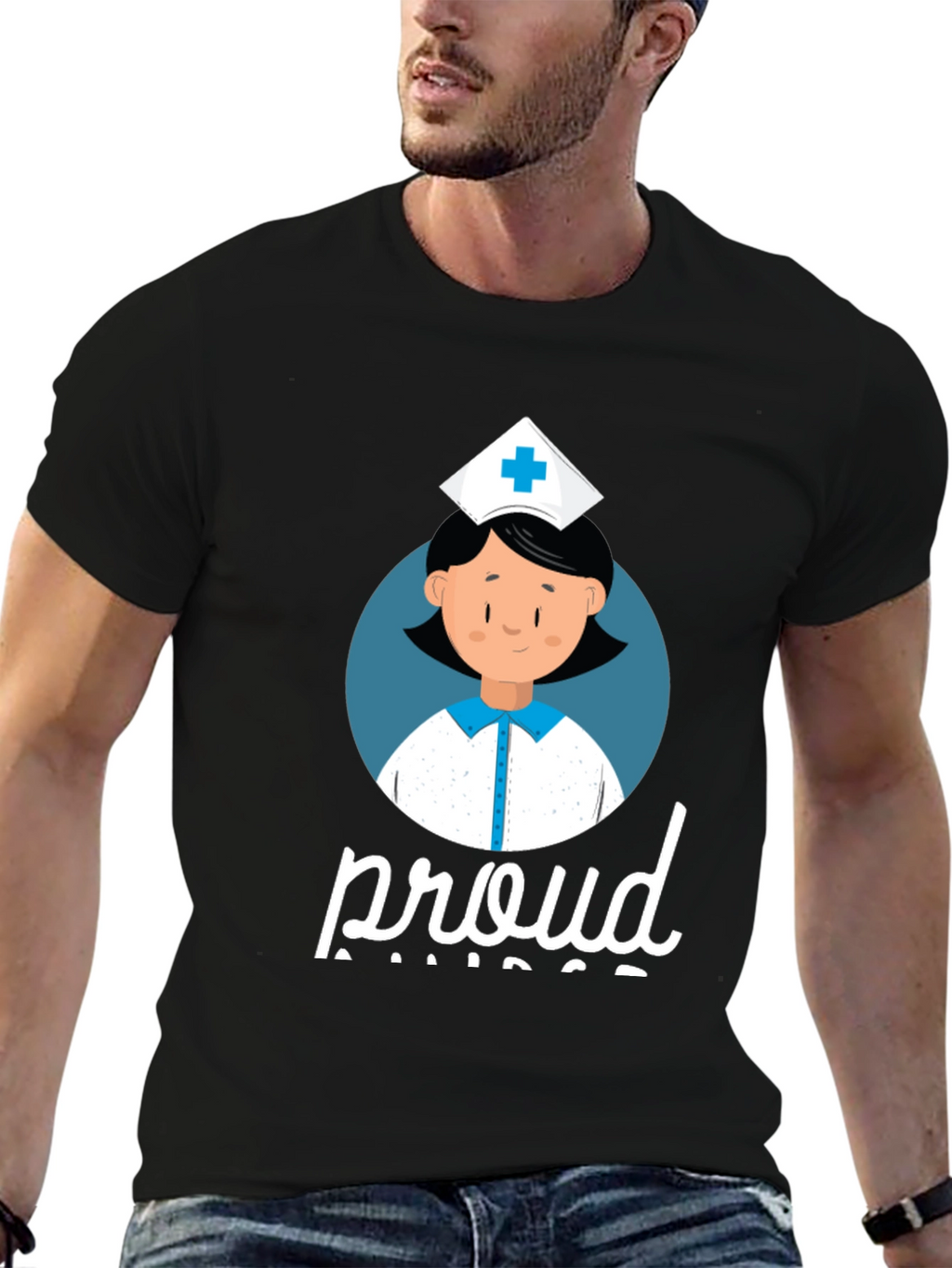 Proud Nurse T-Shirt - Black Cotton Tee
