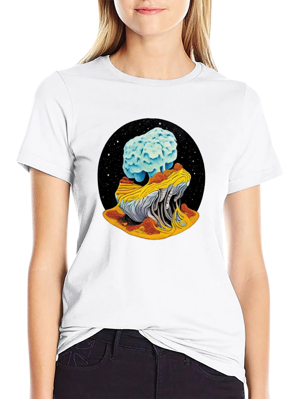Cosmic Mushroom Tee - Black Unisex