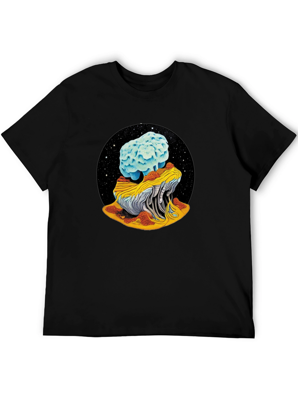 Cosmic Mushroom Tee - Black Unisex