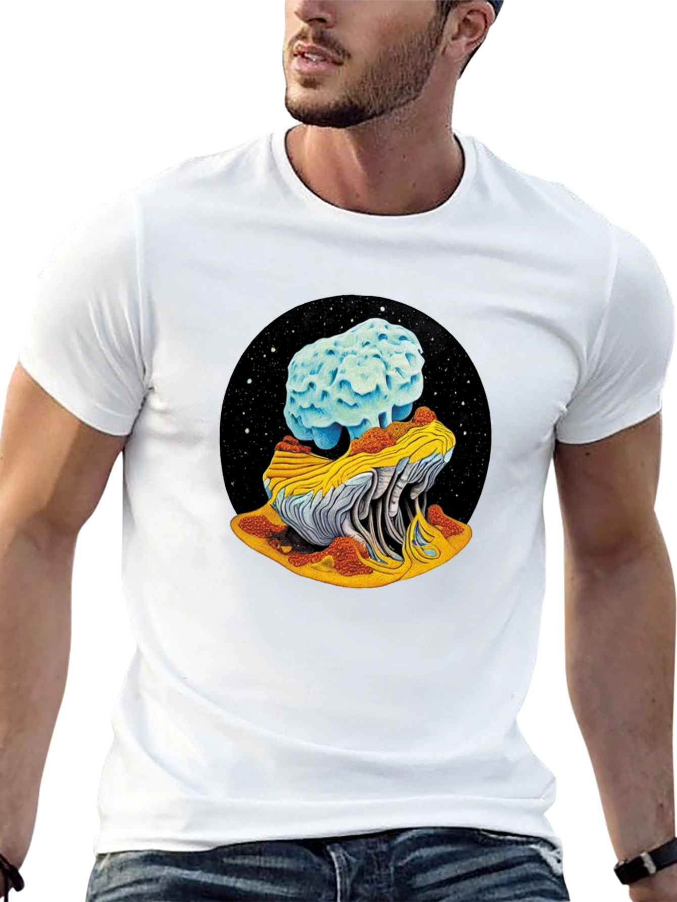 Cosmic Mushroom Tee - Black Unisex