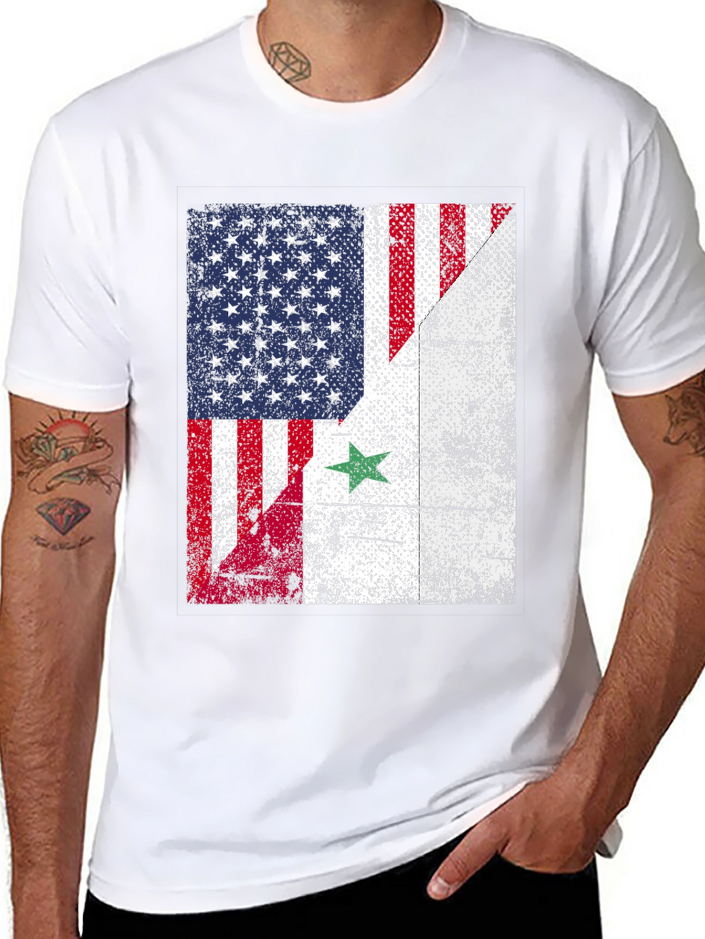 USA Syria Flag T-Shirt