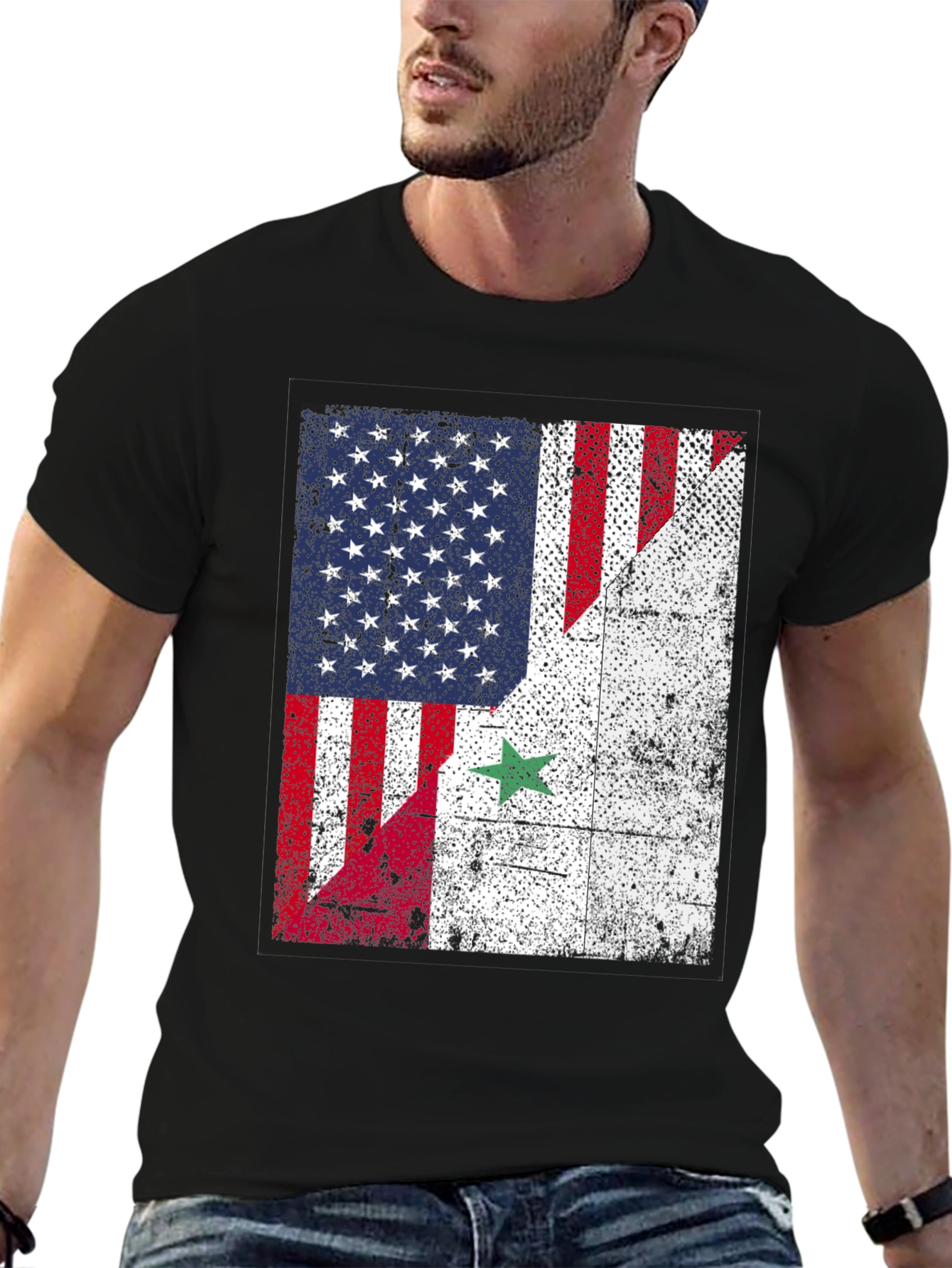 USA Syria Flag T-Shirt