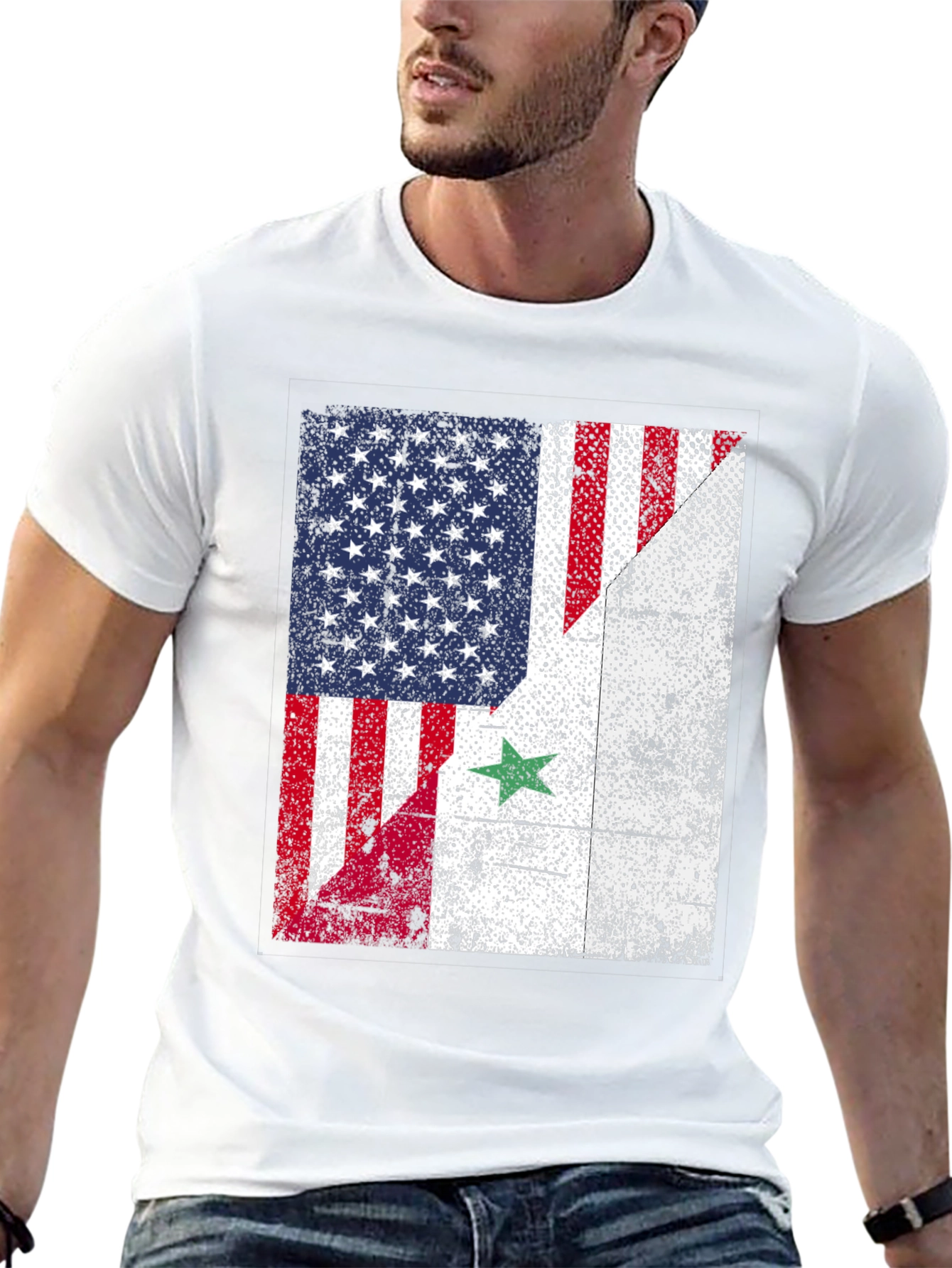 USA Syria Flag T-Shirt