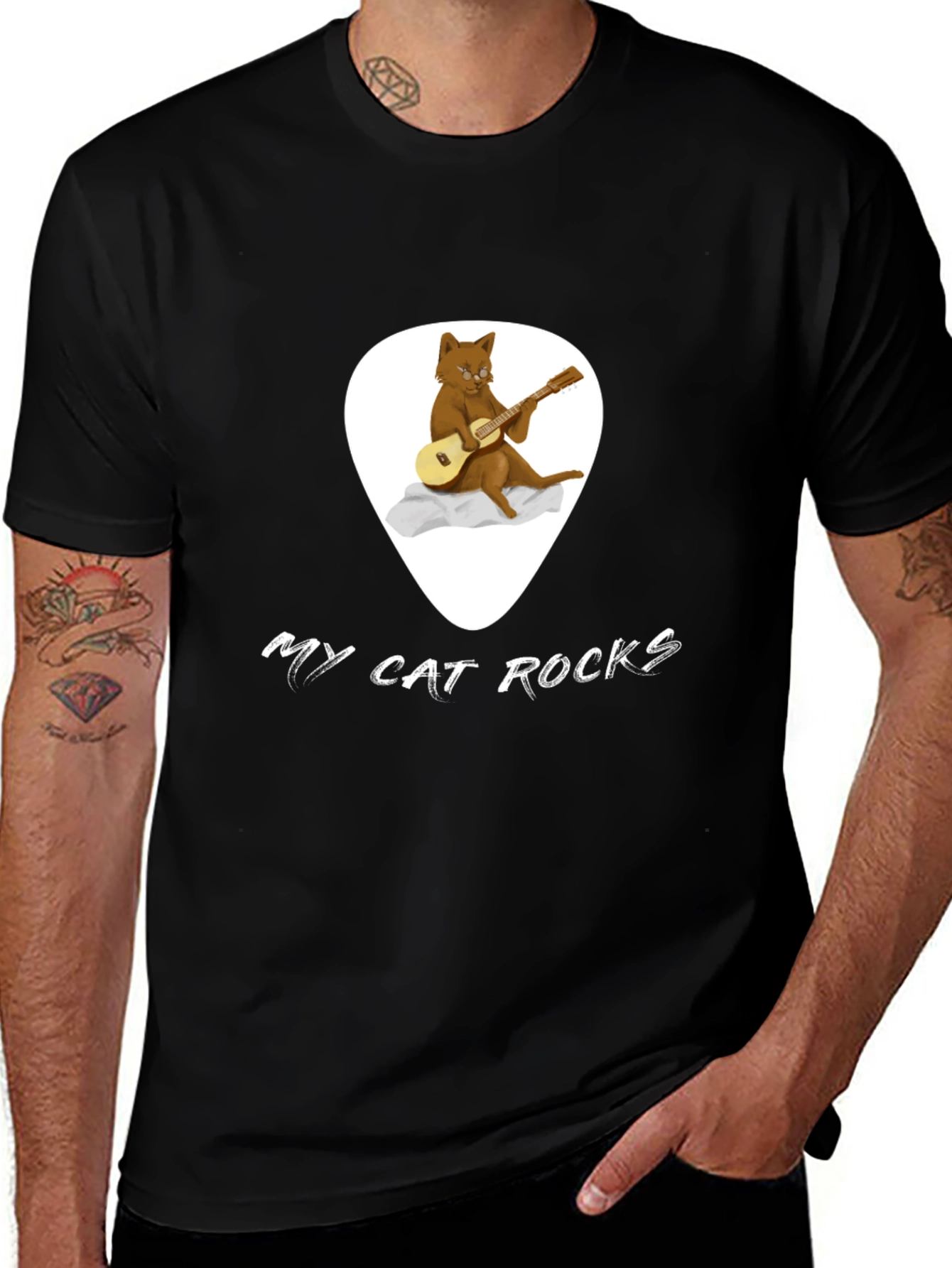 My Cat Rocks Black T-Shirt