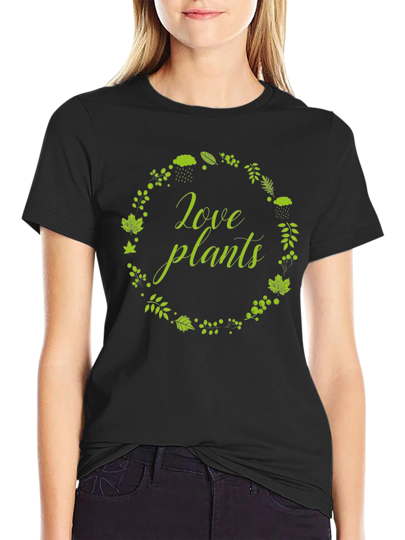 Love Plants Graphic T-Shirt - Black Cotton Tee
