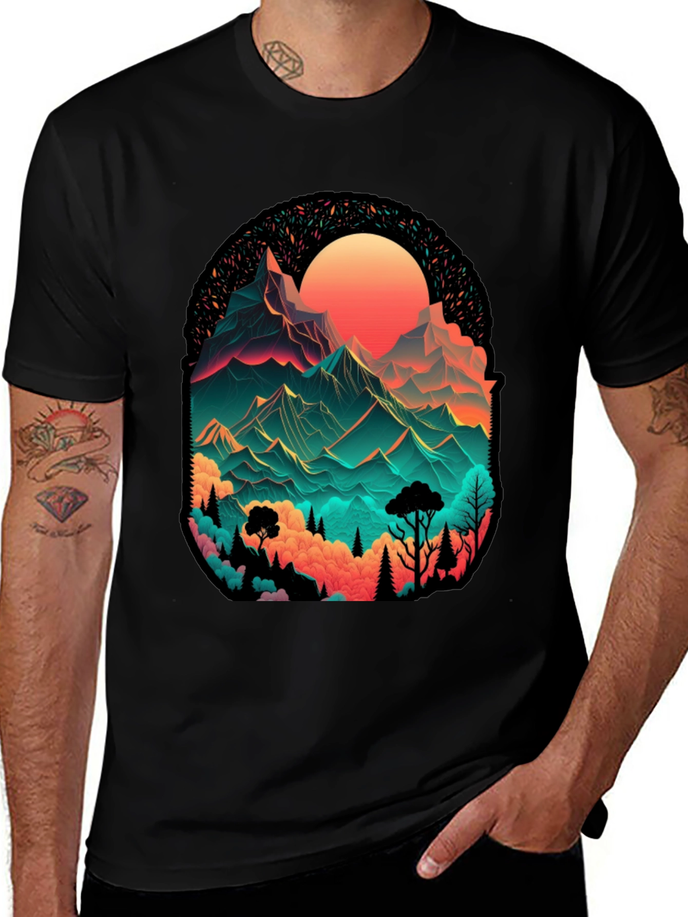 Mountain Vista Graphic Tee - Black