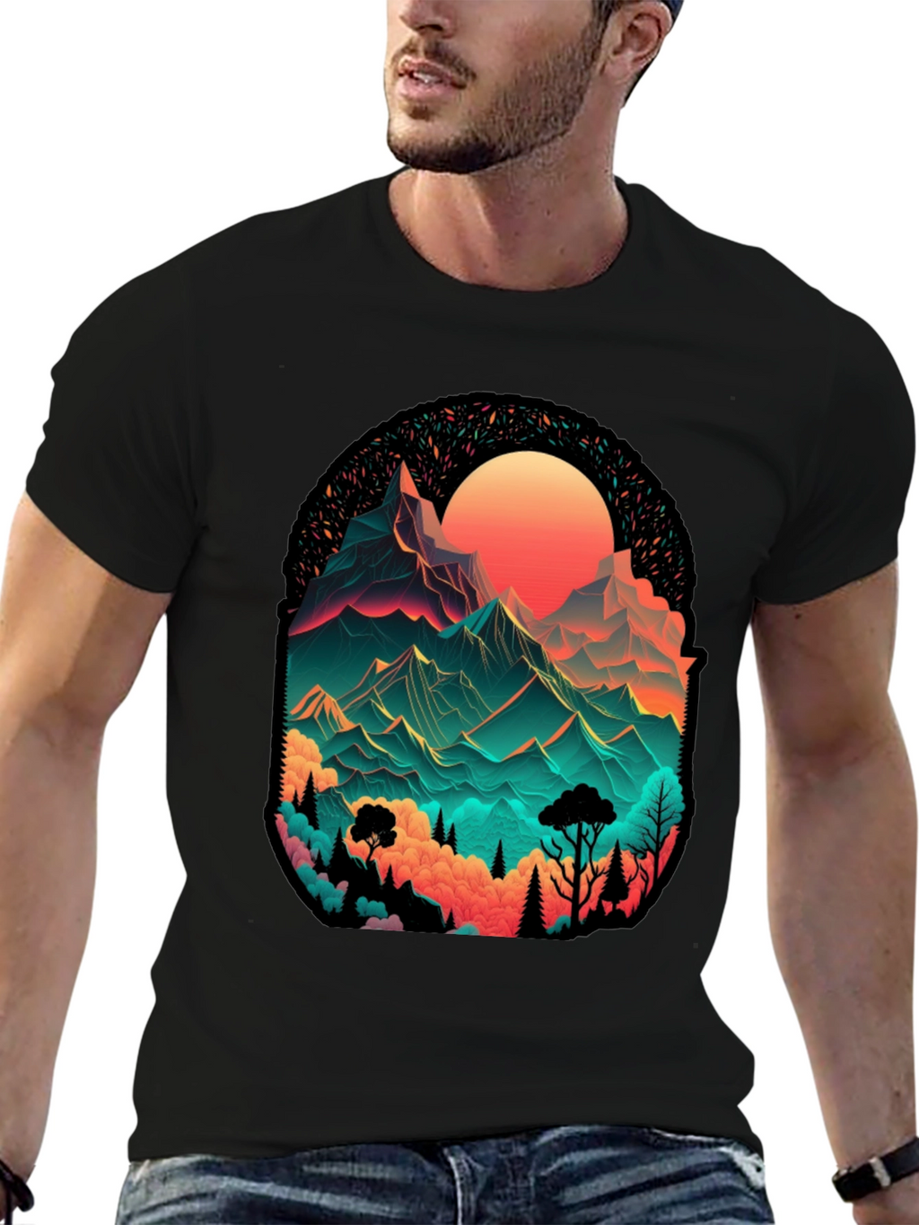 Mountain Vista Graphic Tee - Black