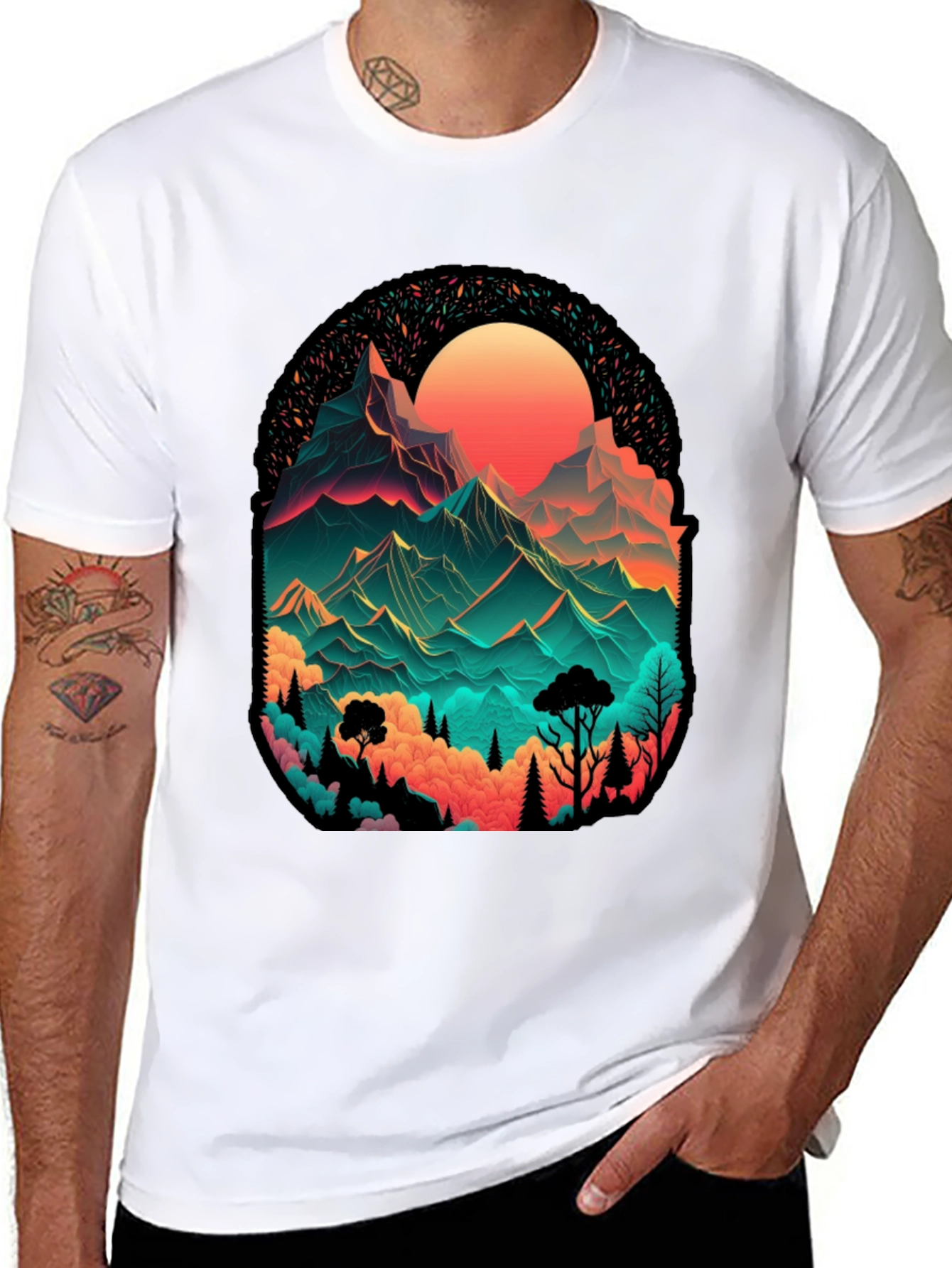 Mountain Vista Graphic Tee - Black