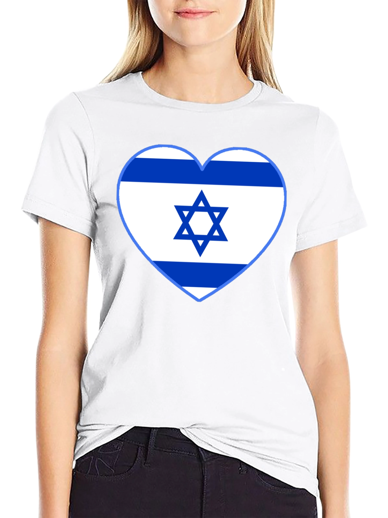 Israel Flag Heart T-Shirt - Show Your Support!