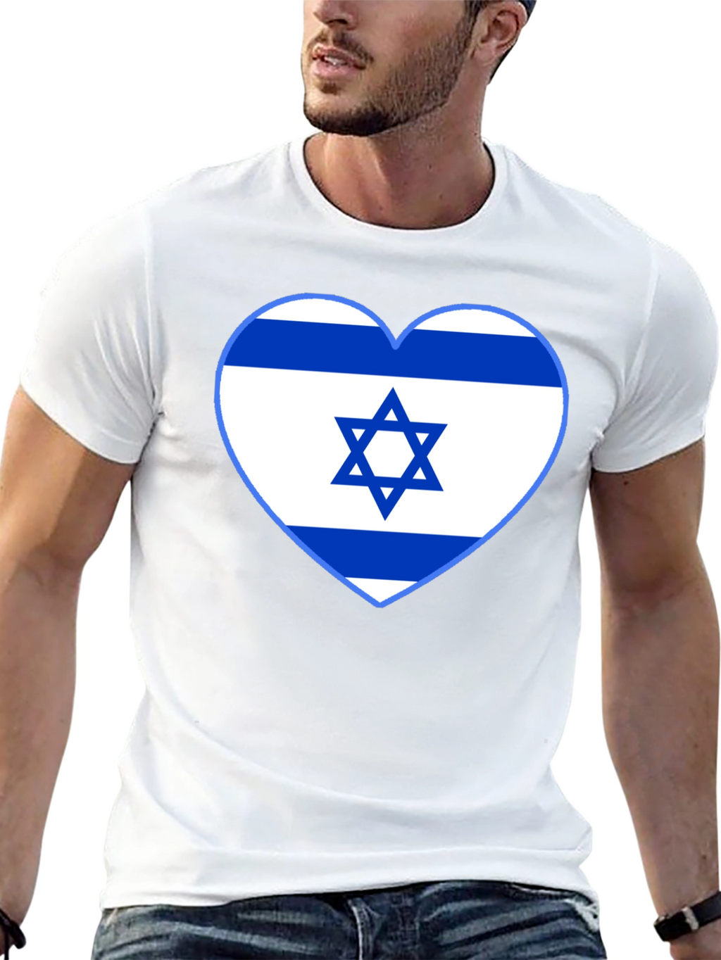 Israel Flag Heart T-Shirt - Show Your Support!