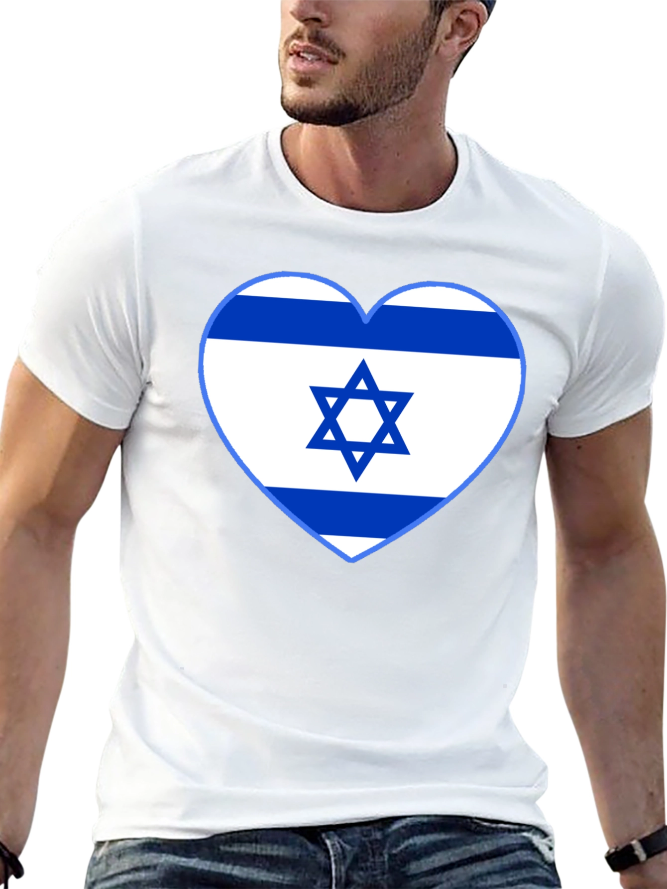 Israel Flag Heart T-Shirt - Show Your Support!