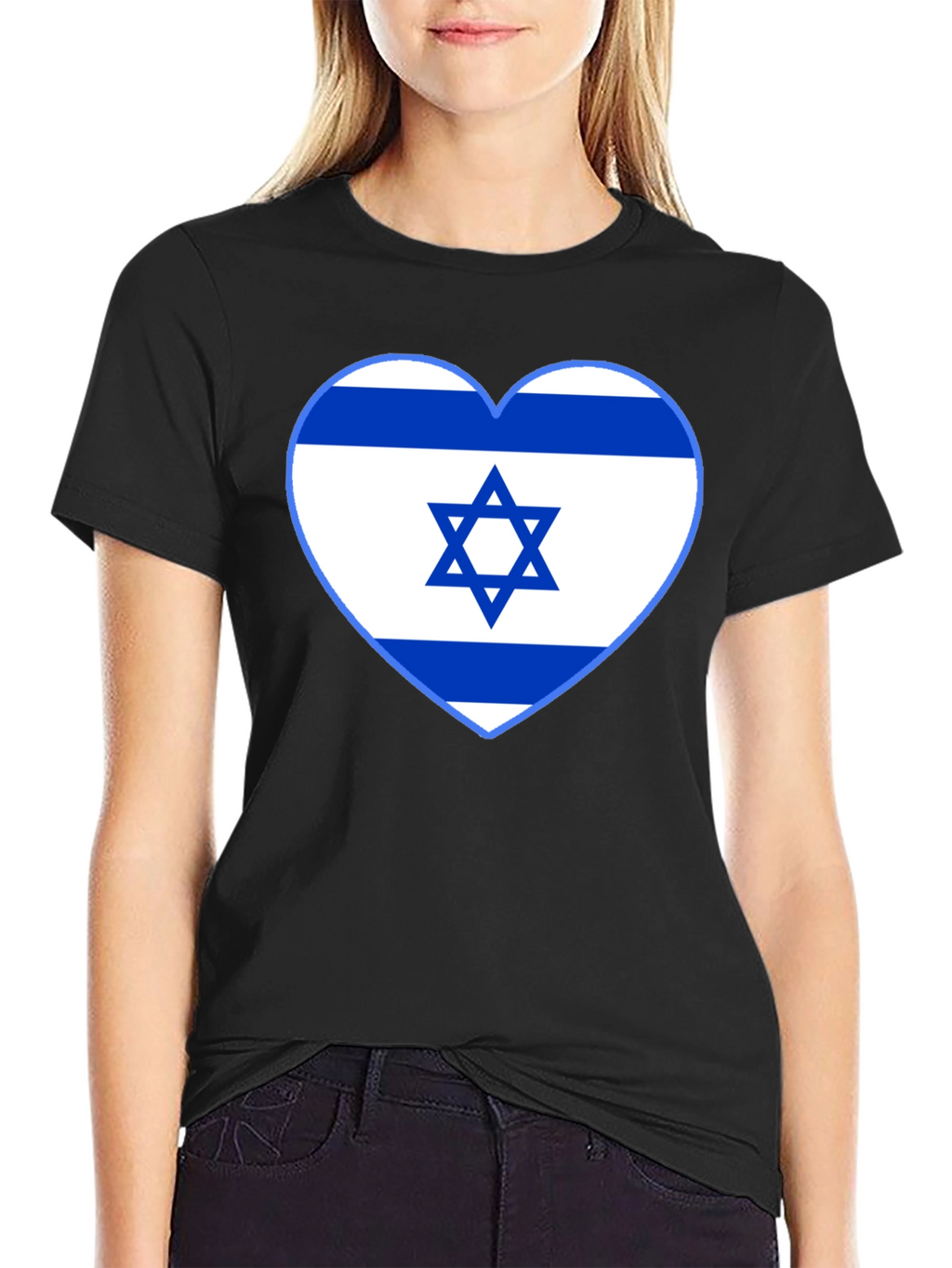 Israel Flag Heart T-Shirt - Show Your Support!
