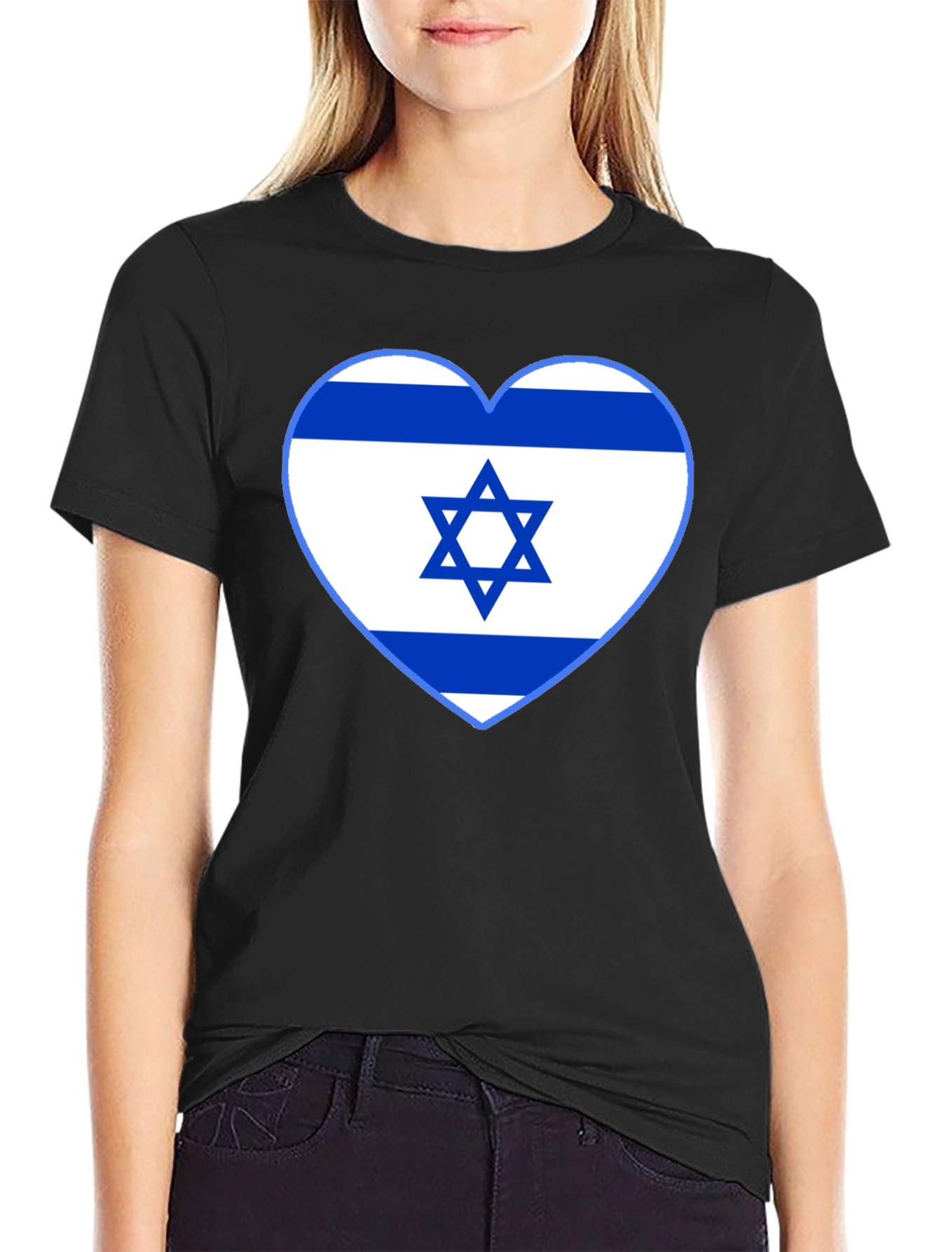 Israel Flag Heart T-Shirt - Show Your Support!