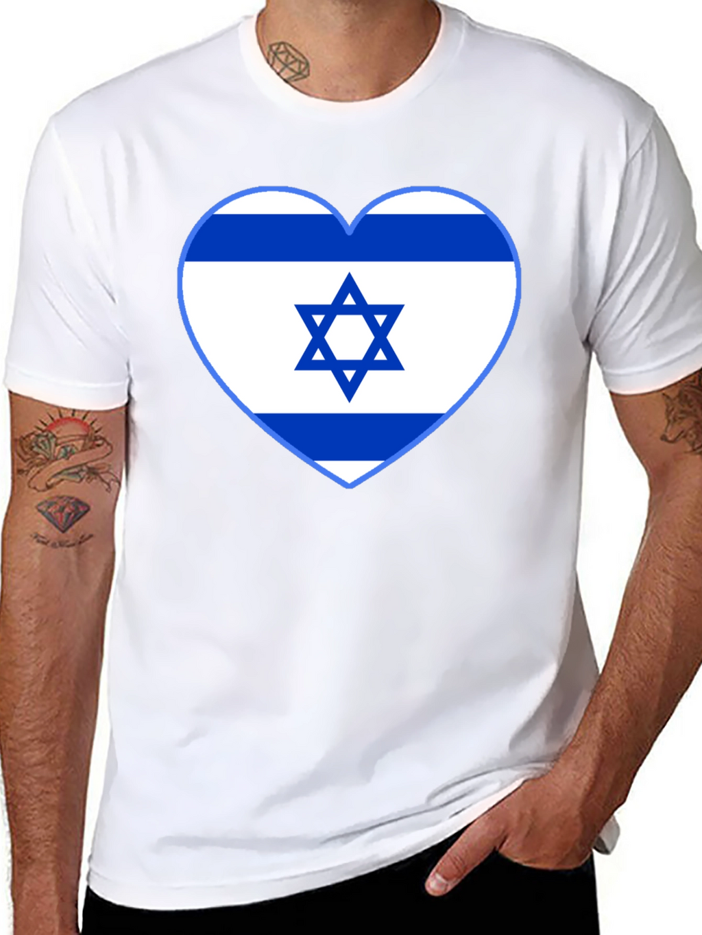 Israel Flag Heart T-Shirt - Show Your Support!
