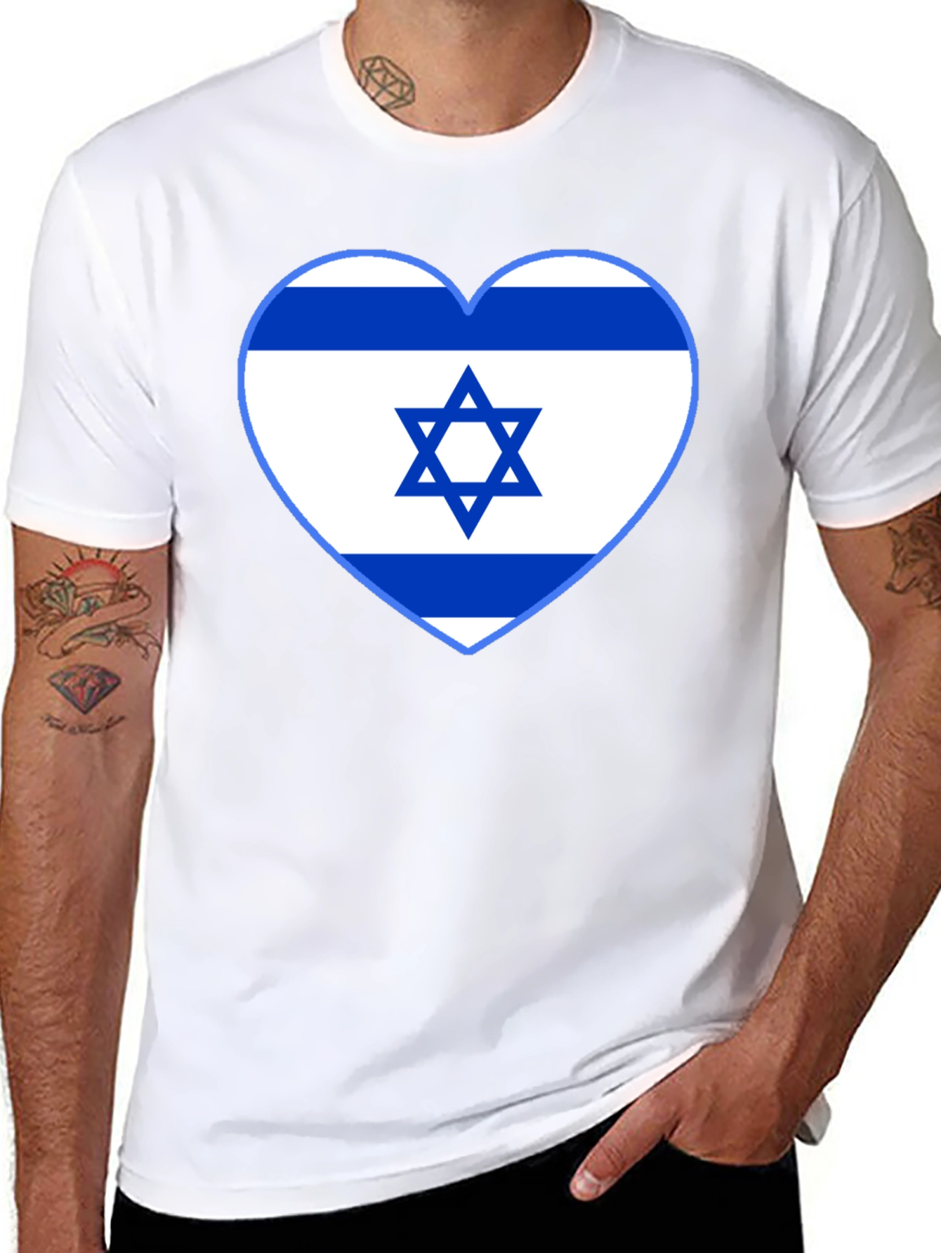 Israel Flag Heart T-Shirt - Show Your Support!