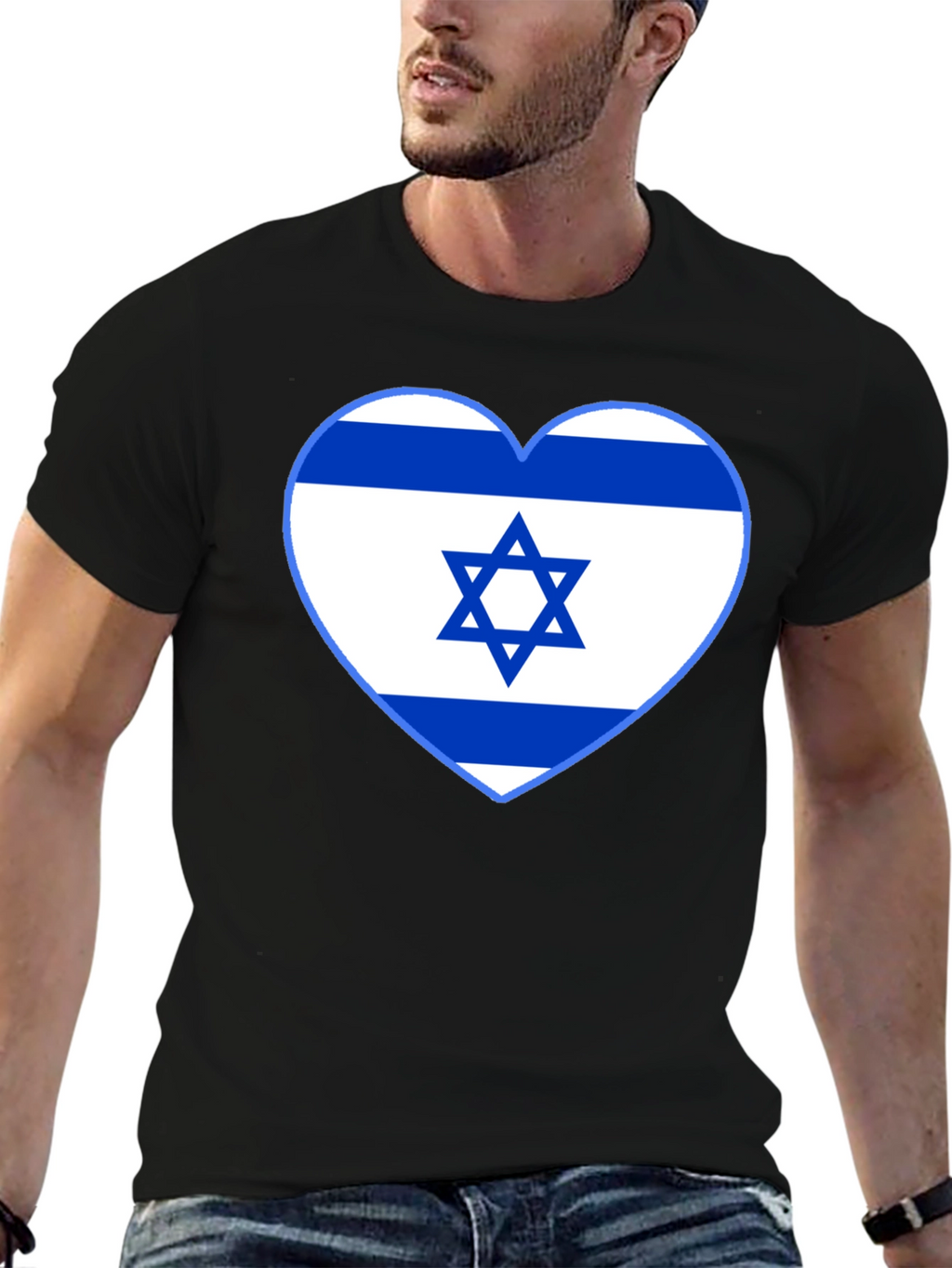 Israel Flag Heart T-Shirt - Show Your Support!