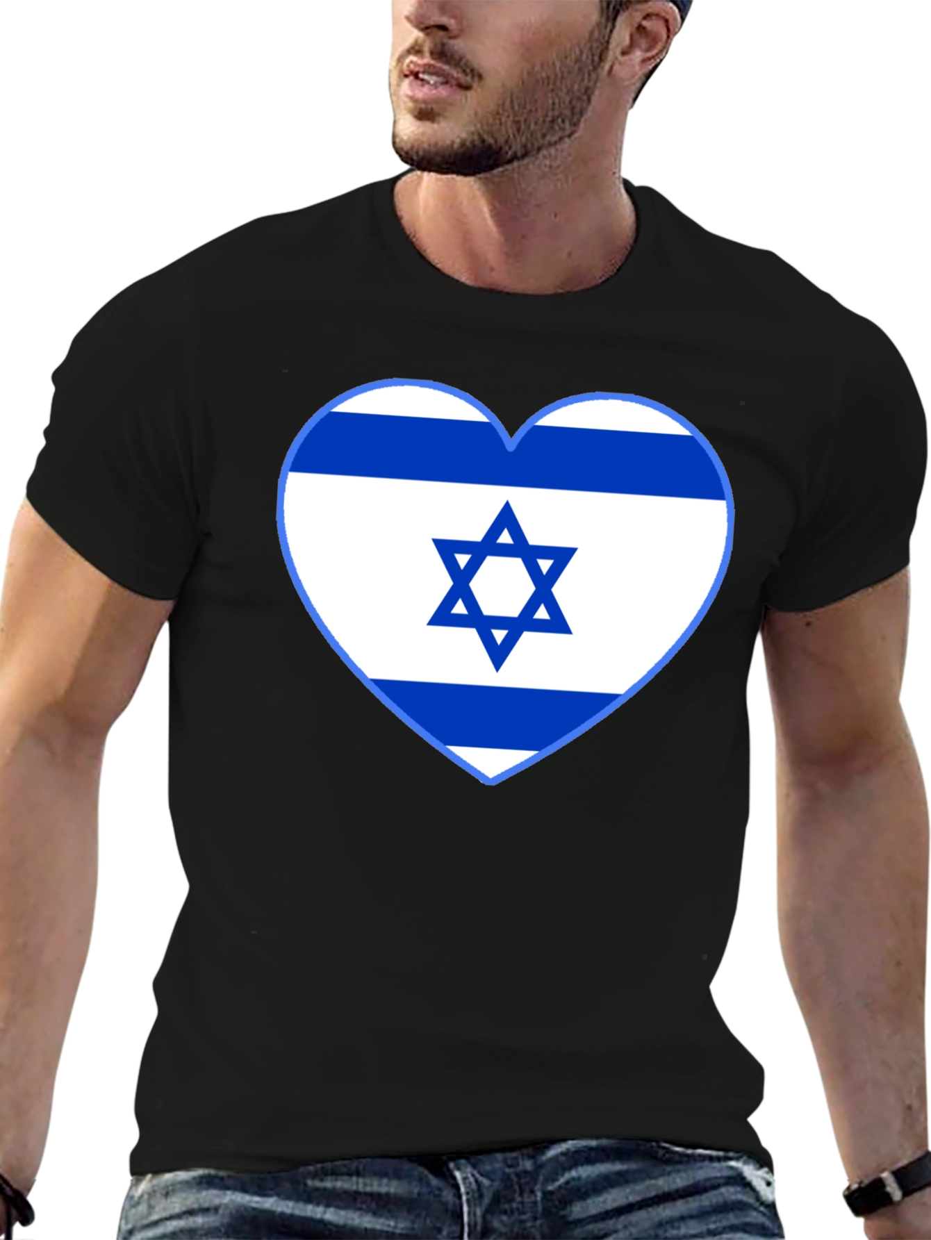Israel Flag Heart T-Shirt - Show Your Support!