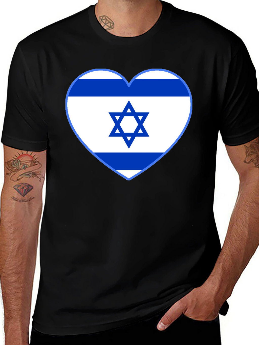 Israel Flag Heart T-Shirt - Show Your Support!