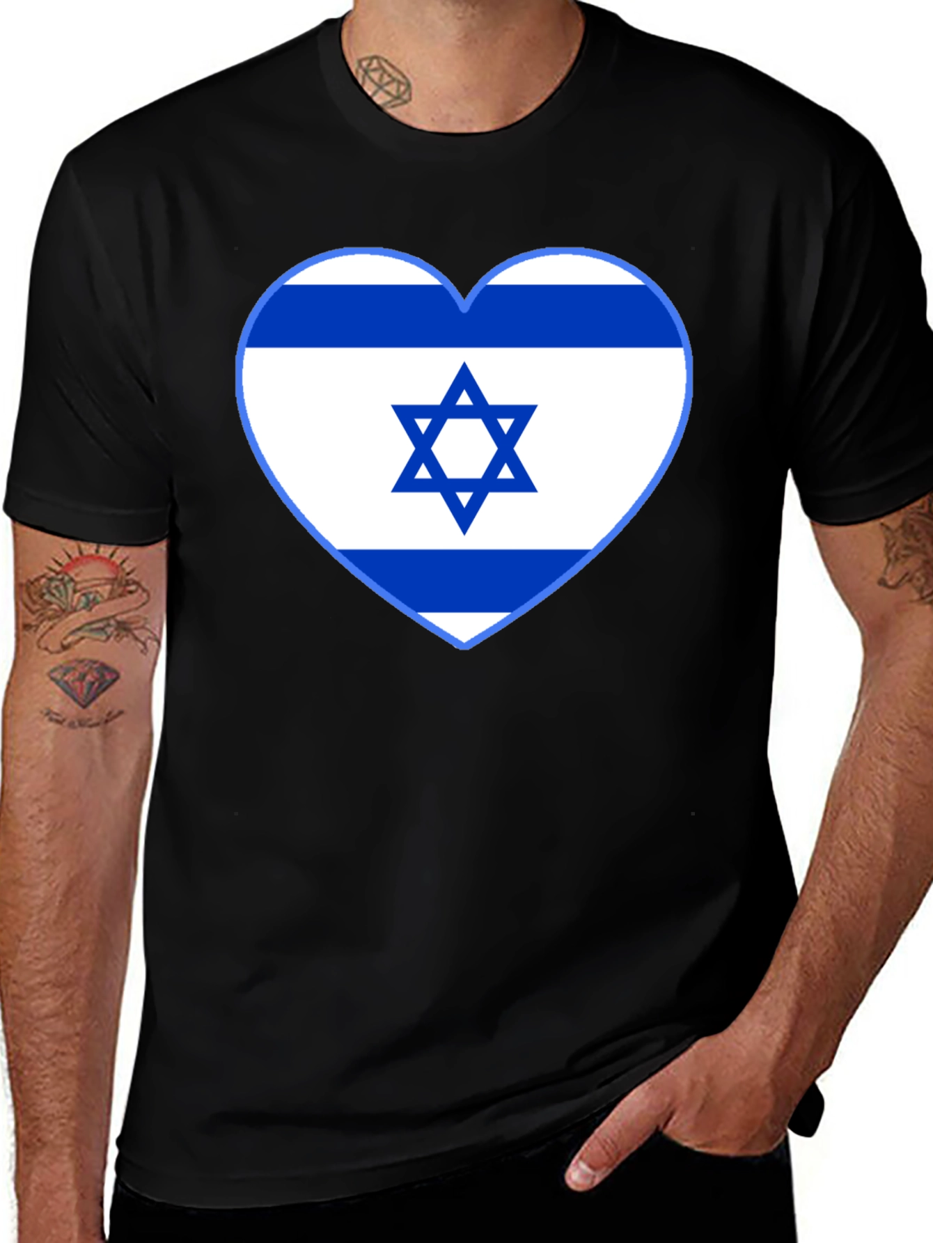 Israel Flag Heart T-Shirt - Show Your Support!