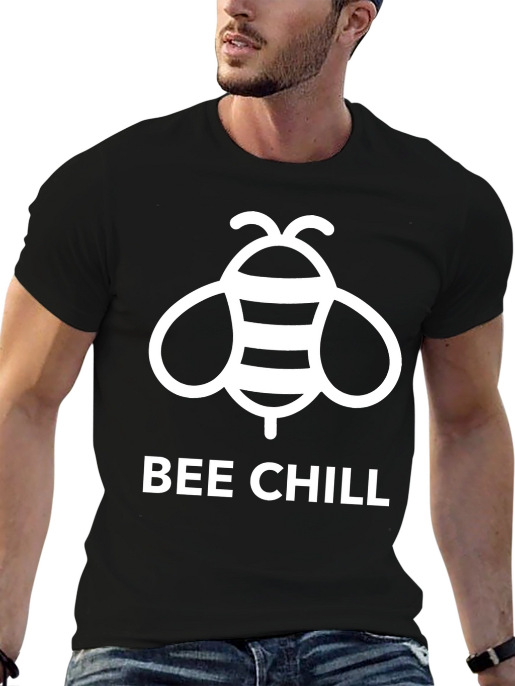 Bee Chill Graphic T-Shirt - Mens Black Tee