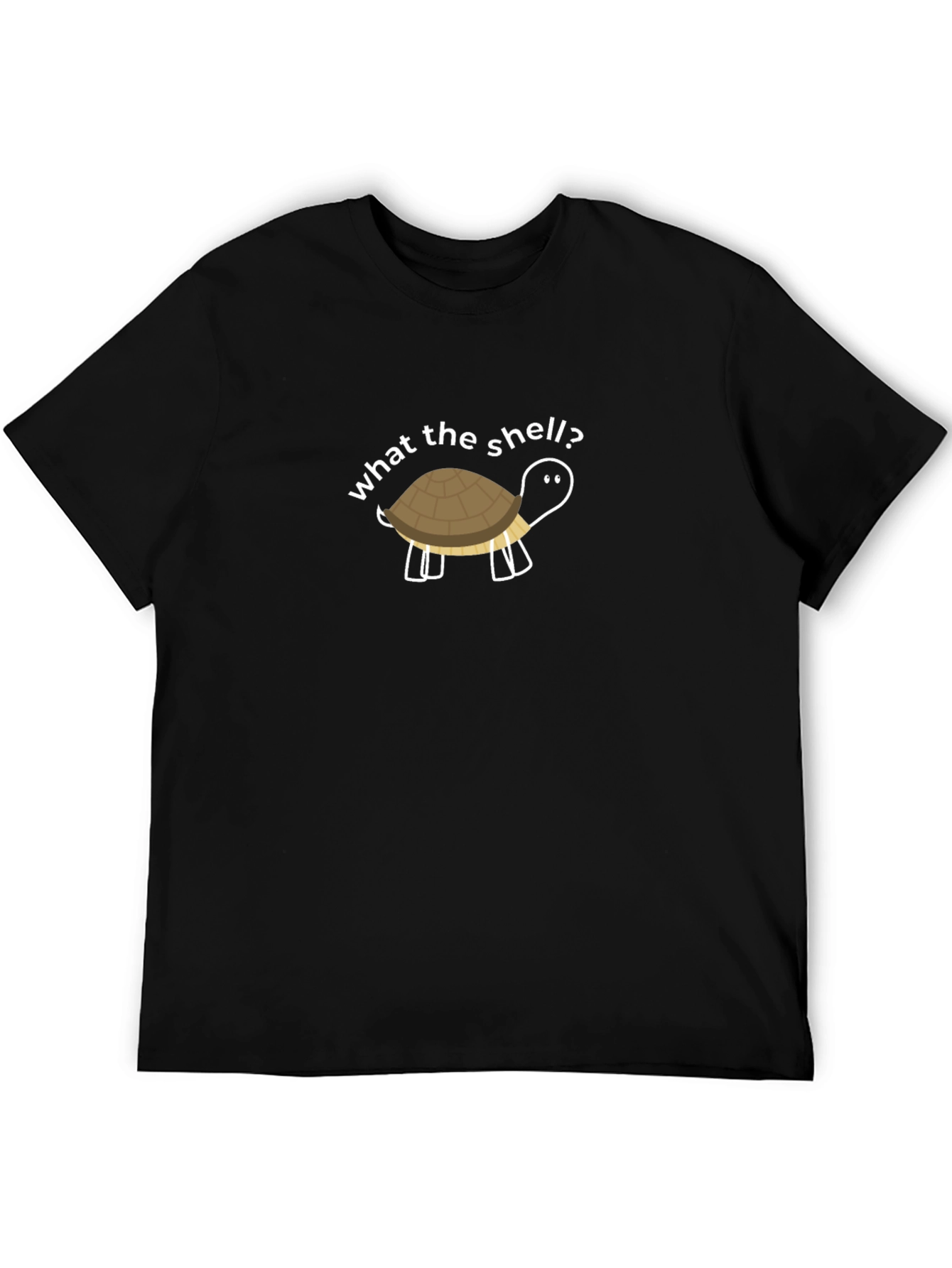 What the Shell? Turtle Graphic Black T-Shirt