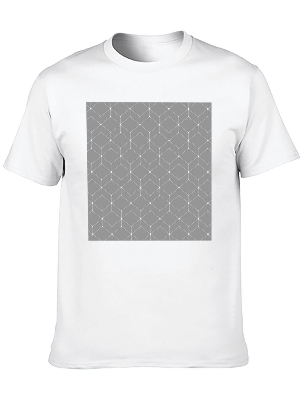 Geometric Cube Pattern Mens Tee - Modern Design