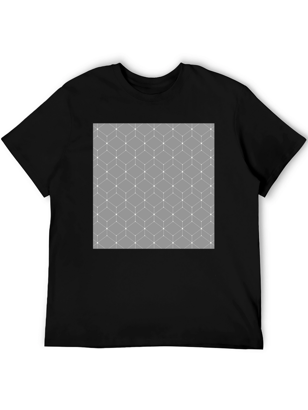 Geometric Cube Pattern Mens Tee - Modern Design