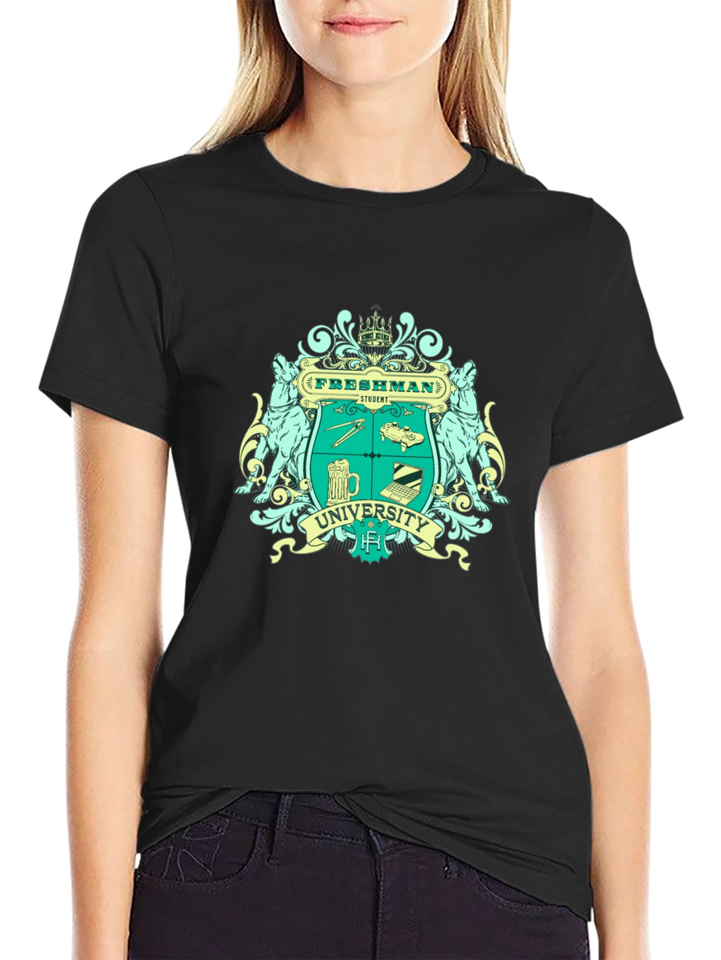 Freshman University Student Black T-Shirt
