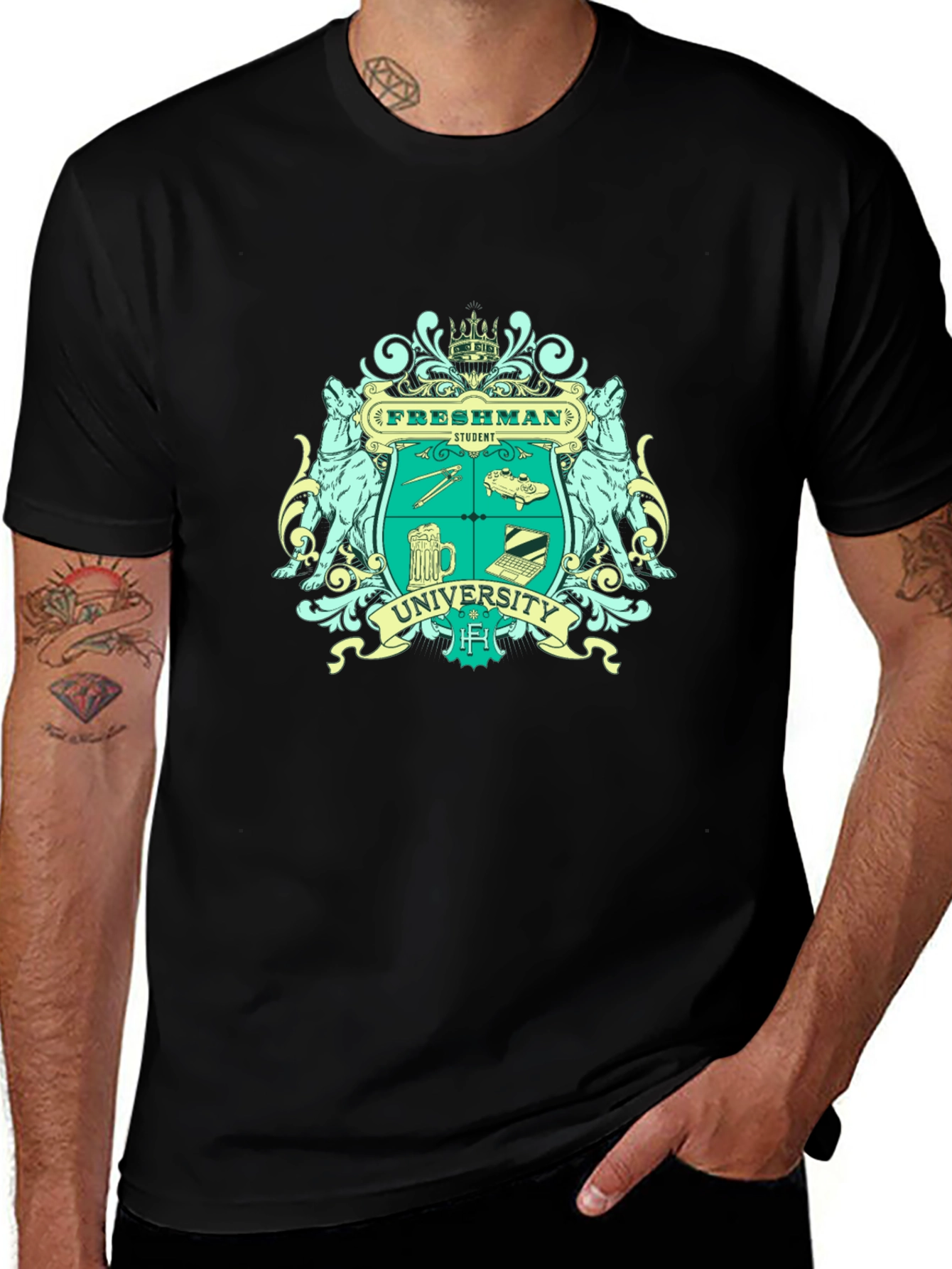 Freshman University Student Black T-Shirt