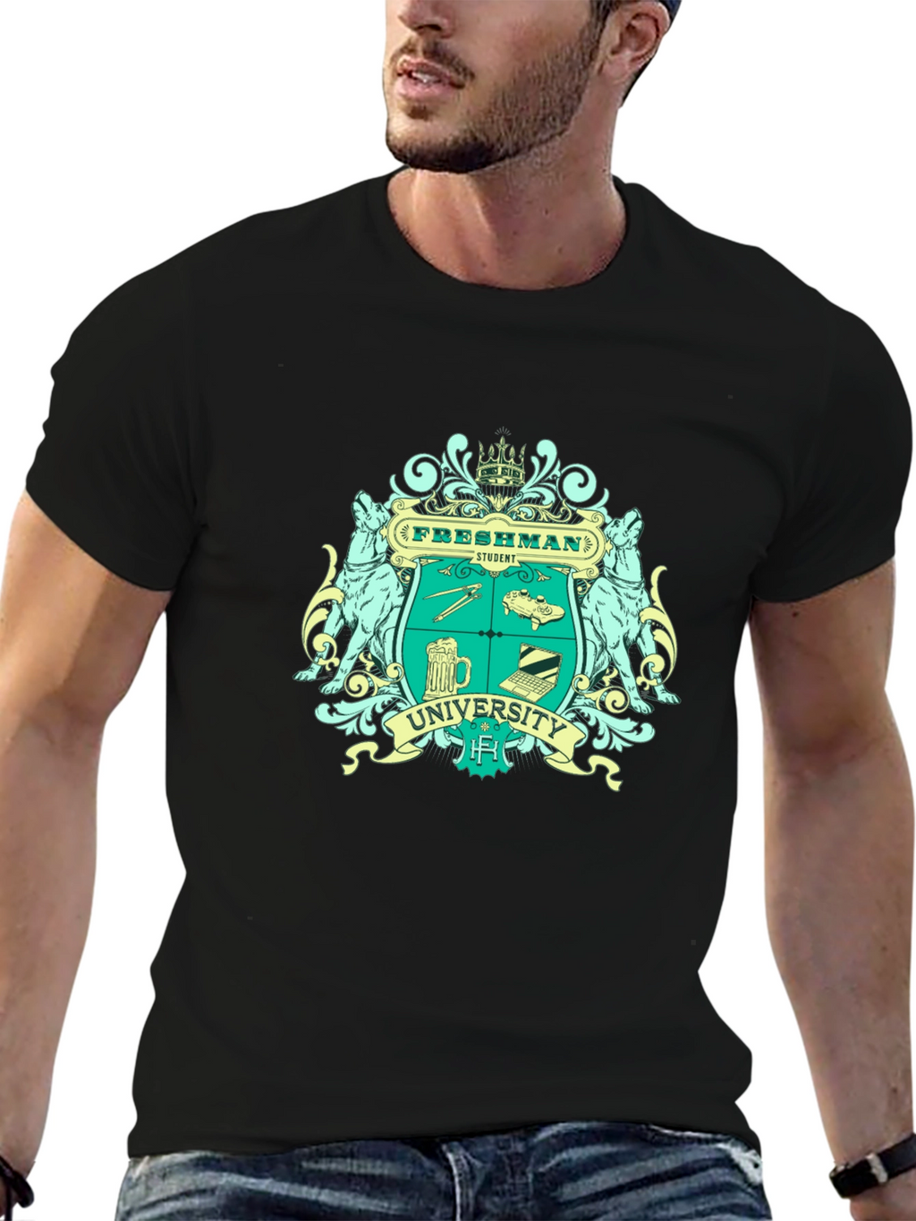 Freshman University Student Black T-Shirt