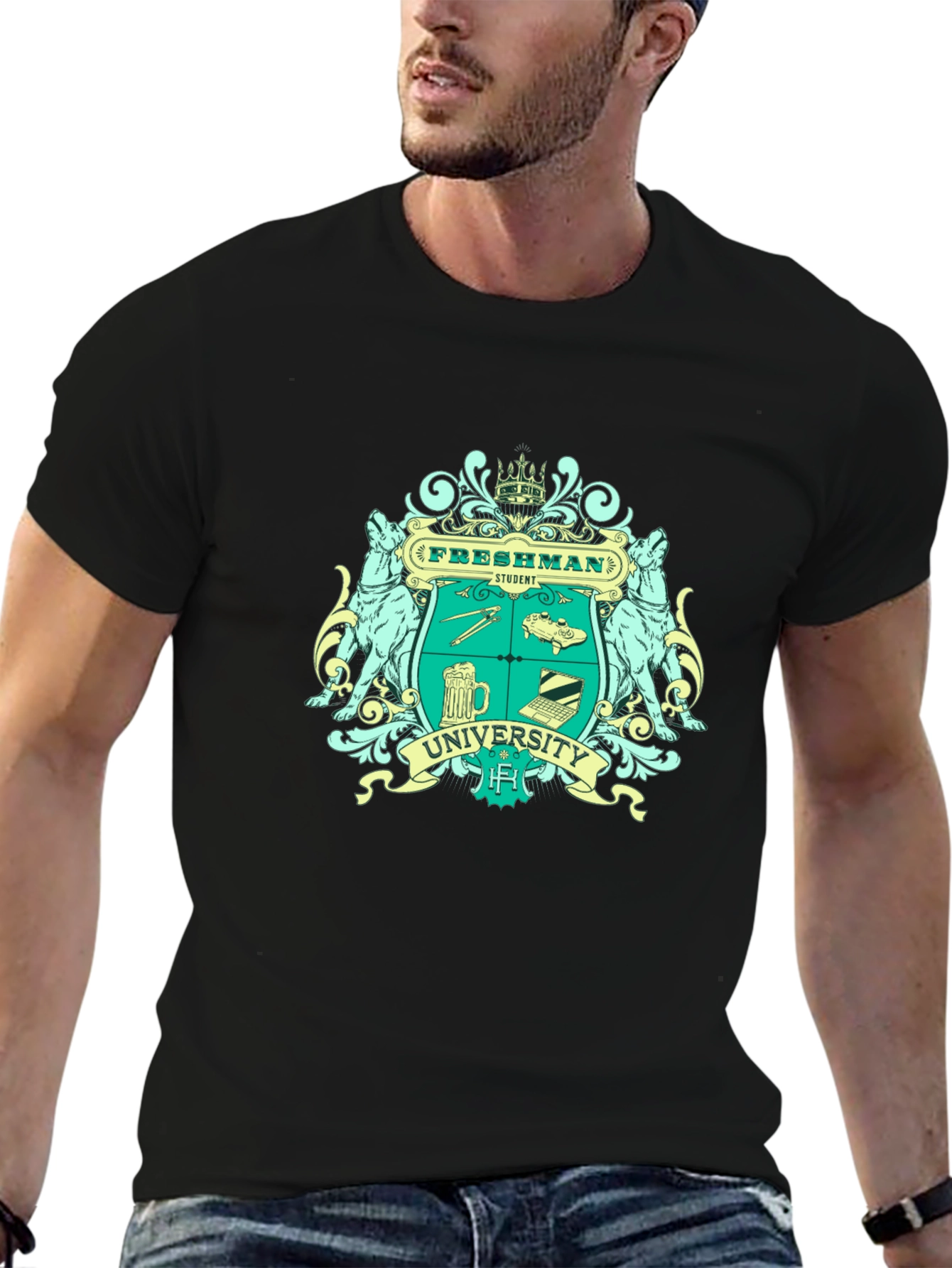 Freshman University Student Black T-Shirt