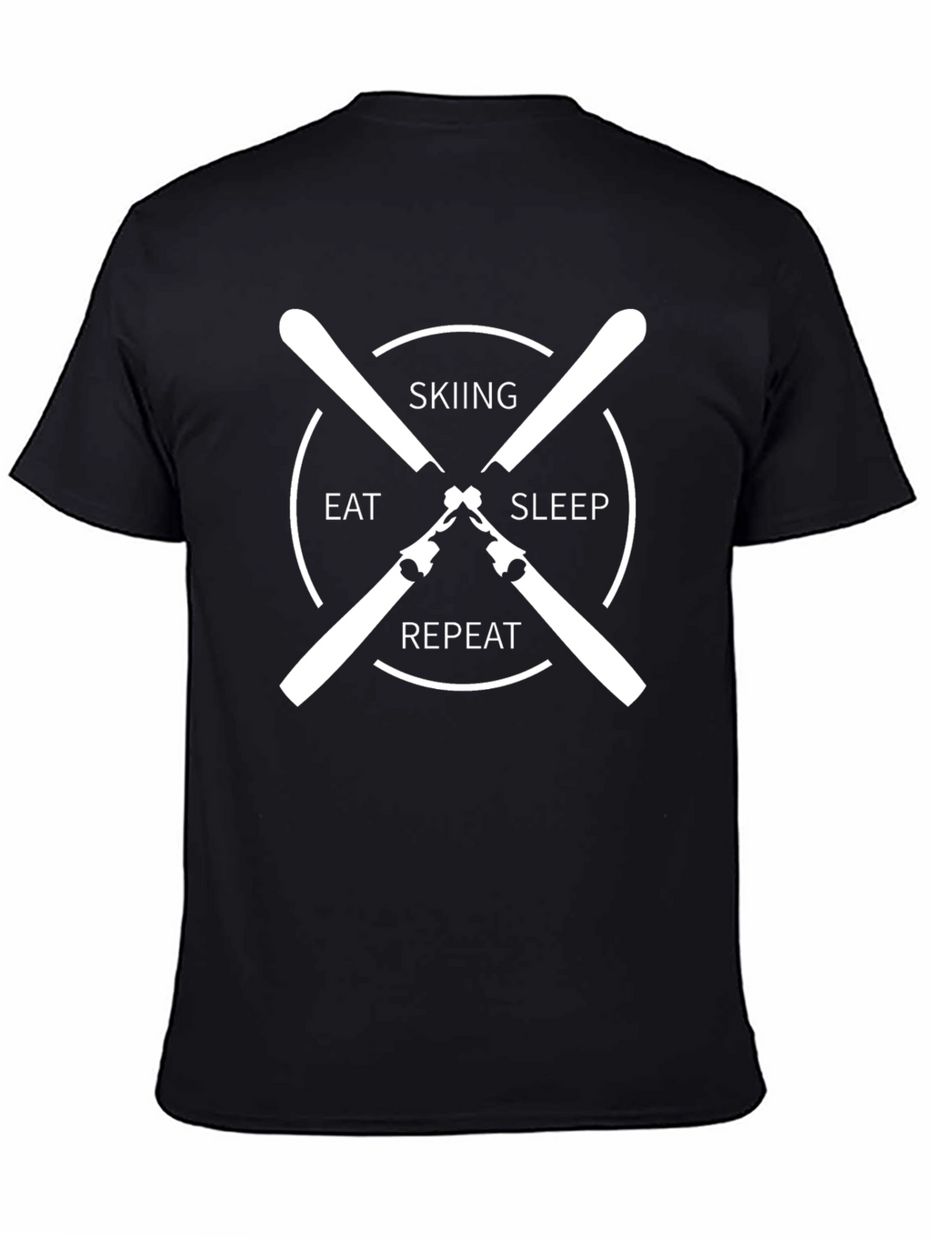 Skiing Eat Sleep Repeat Black T-Shirt