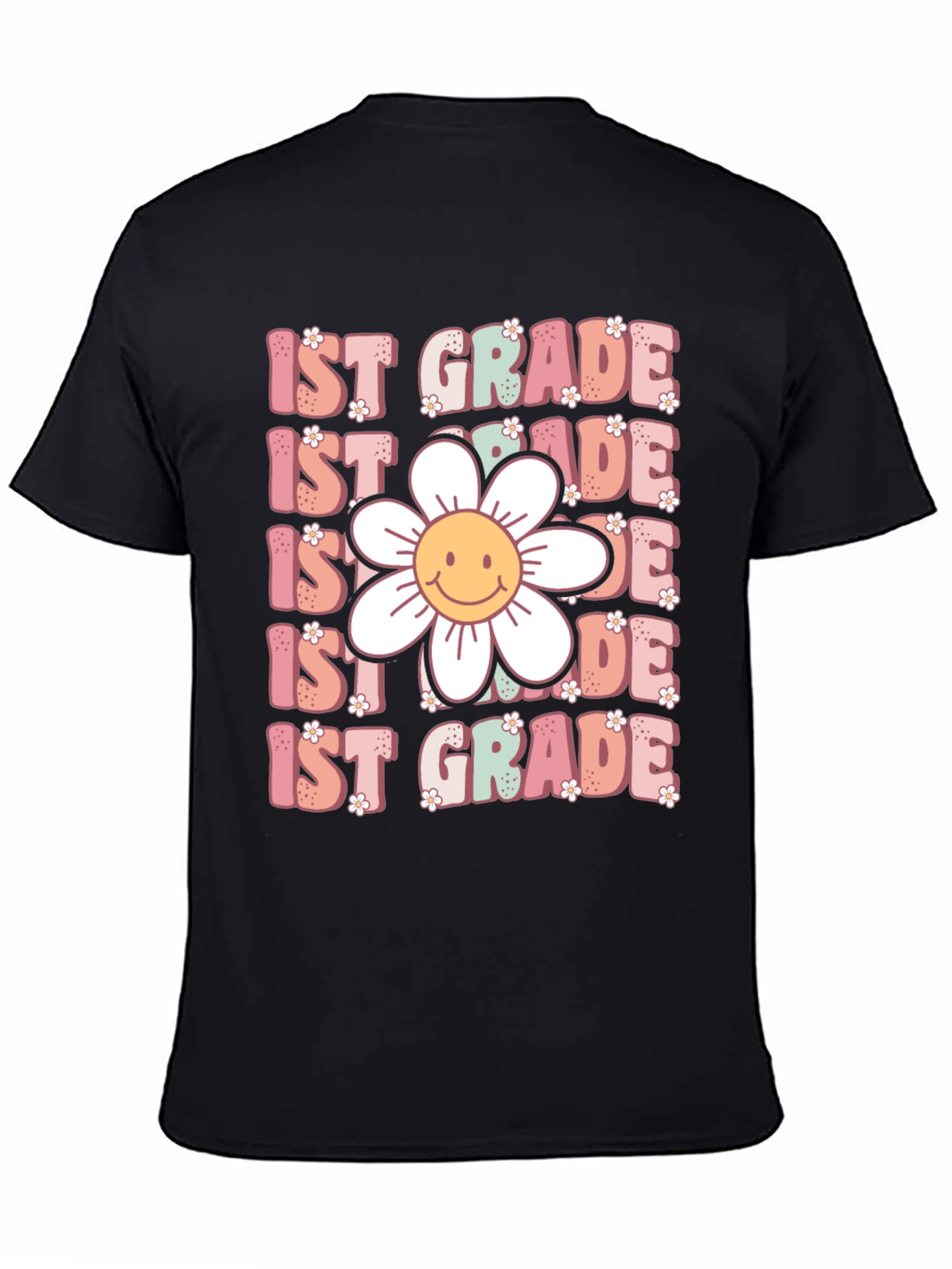 1st Grade Teacher T-Shirt with Flower